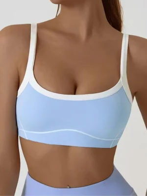 Women's Colorblock Sports Bra, Breathable, Stretch
