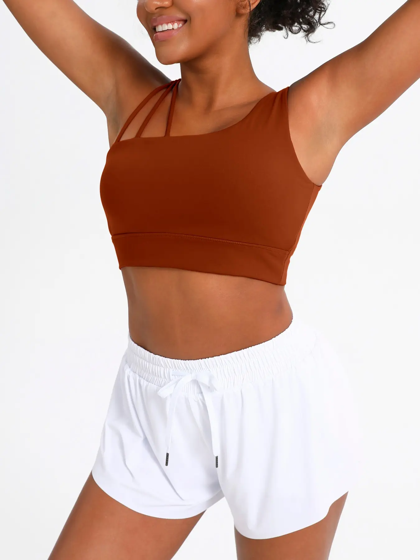 Women's Solid Color Stretch Sport Bras for Yoga and Fitness - Image 3