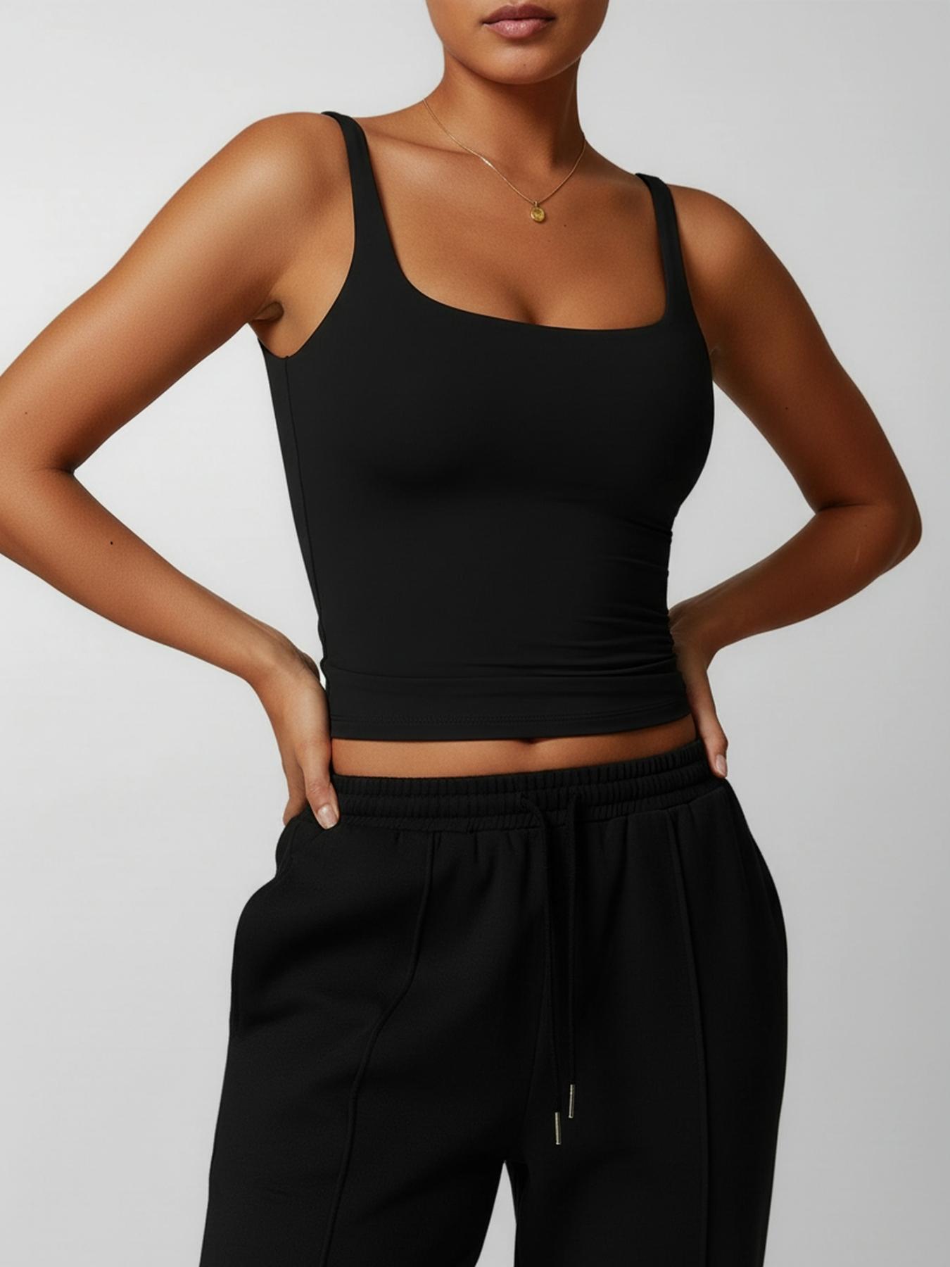 Women’s Solid Color Yoga Vest Slim-Fit Quick-Dry Sports Top - Image 12