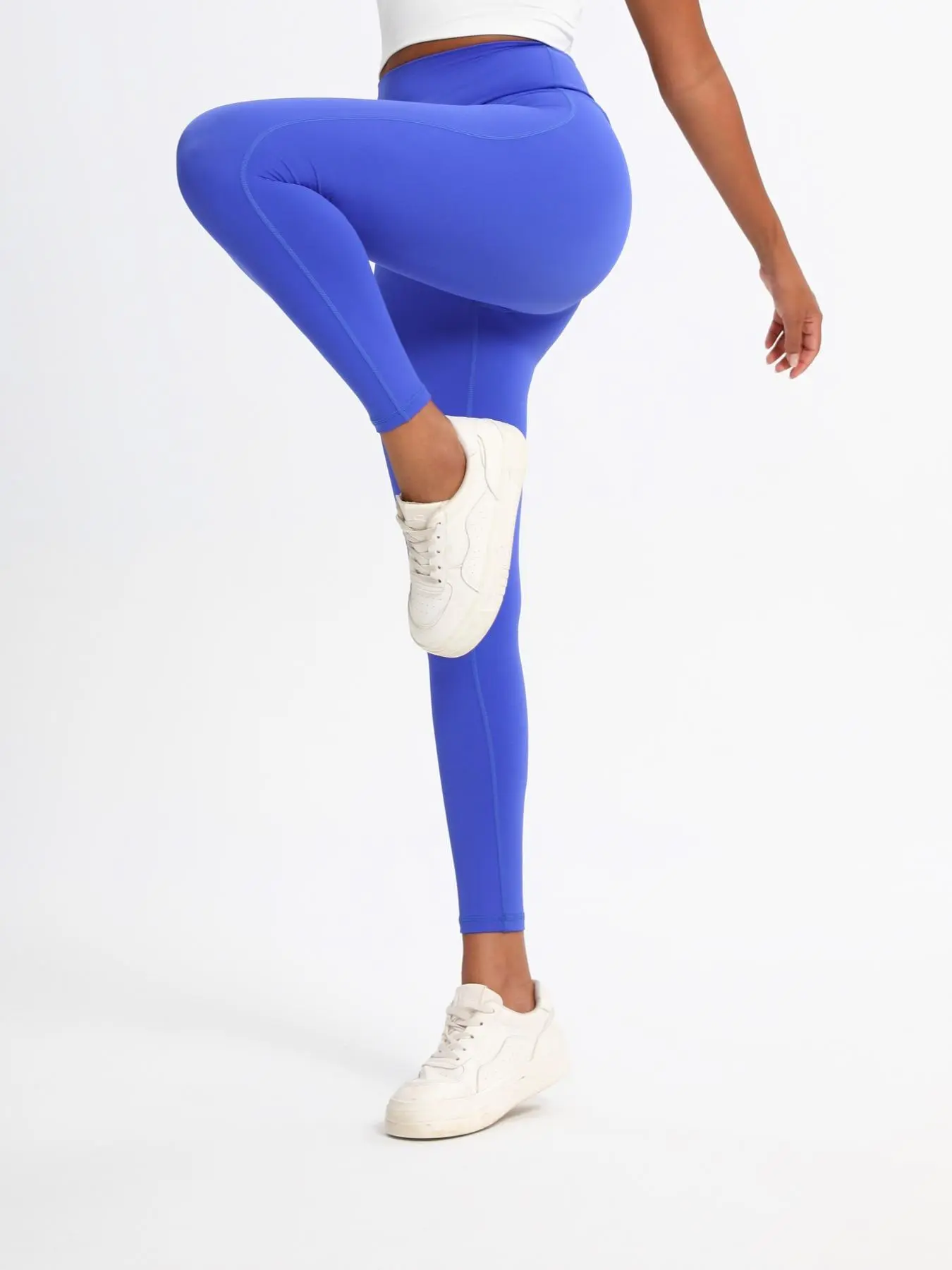 Women's High Waist Sports Leggings, Royal Blue - Image 4