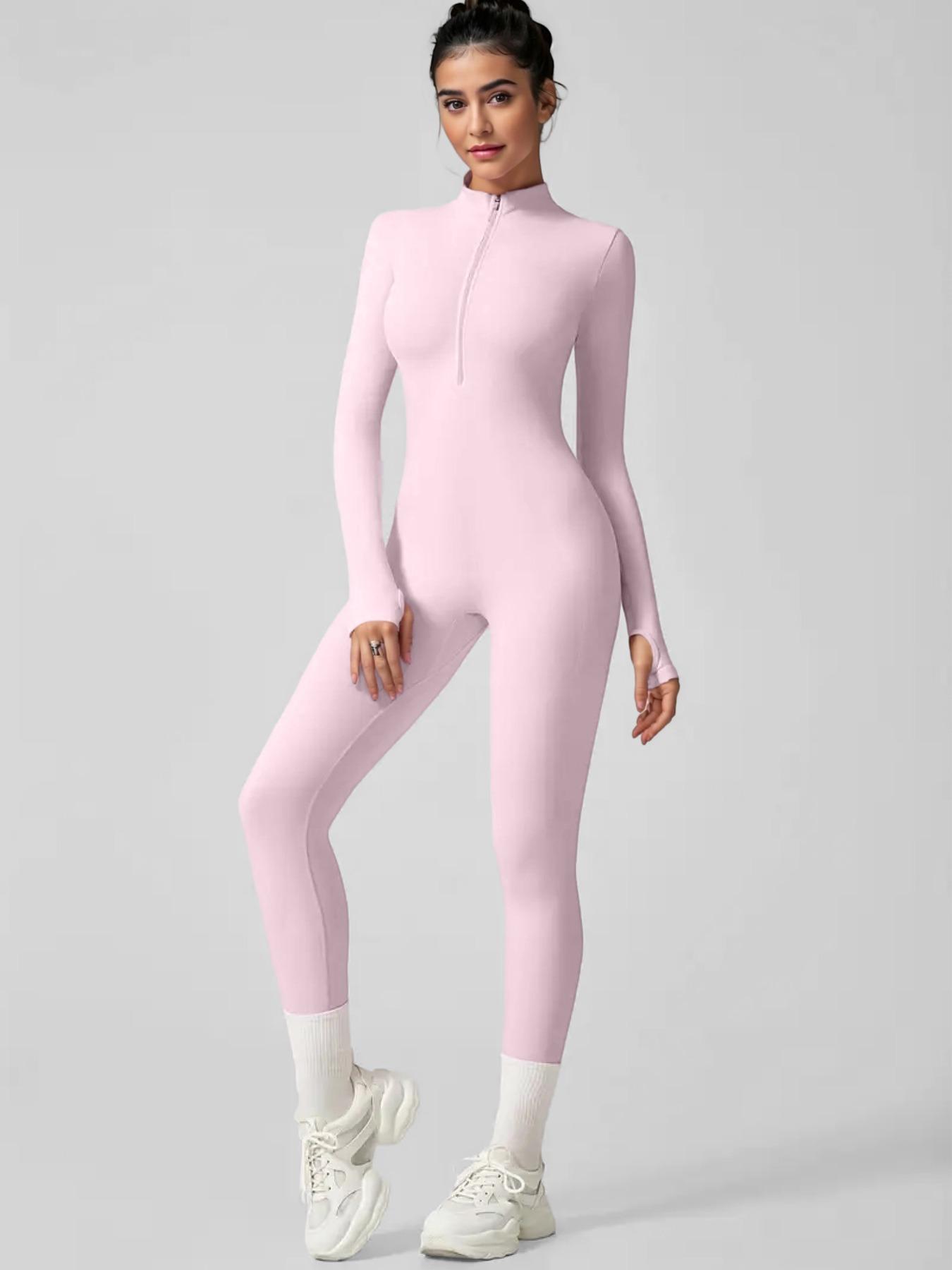 Women's Autumn and Winter Long-Sleeved Yoga Jumpsuit with Front Zipper - Image 12