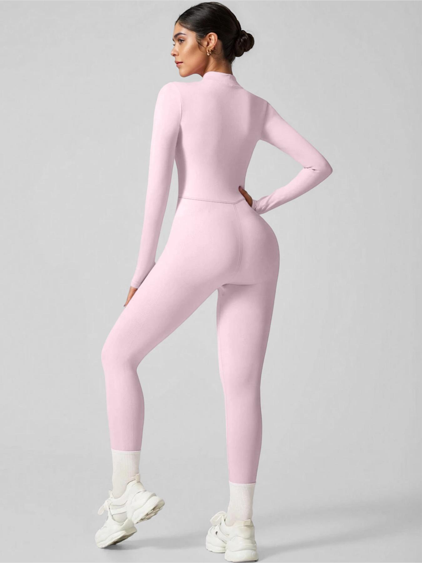 Women's Autumn and Winter Long-Sleeved Yoga Jumpsuit with Front Zipper - Image 13
