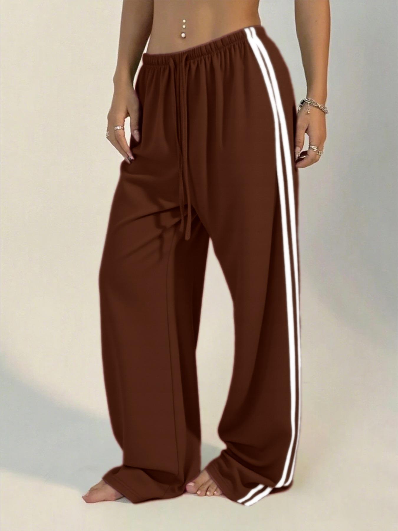 Women's Loose-Fit Striped Split Leg Pants - Image 13
