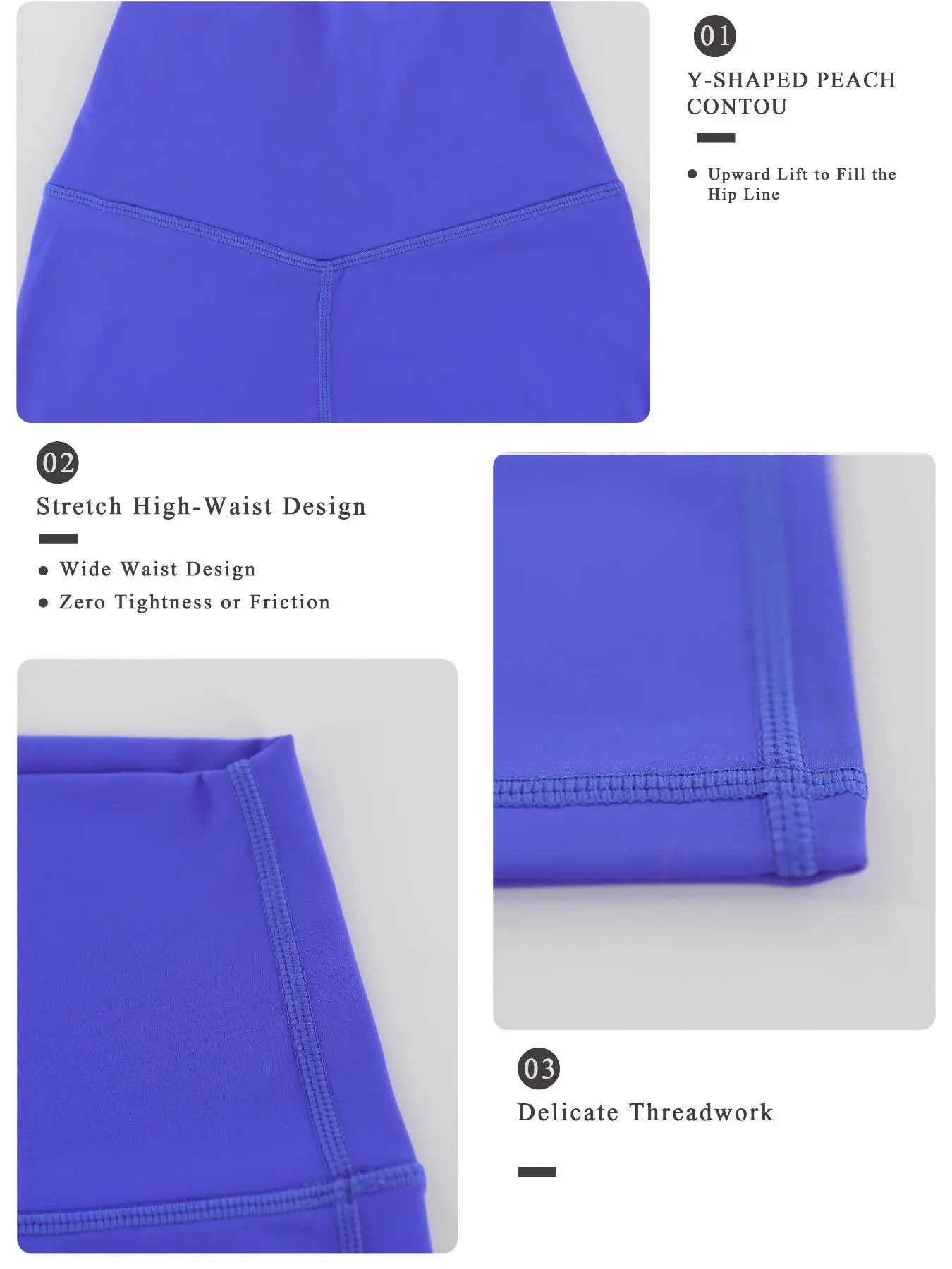 Women's High Waist Sports Leggings, Royal Blue - Image 6