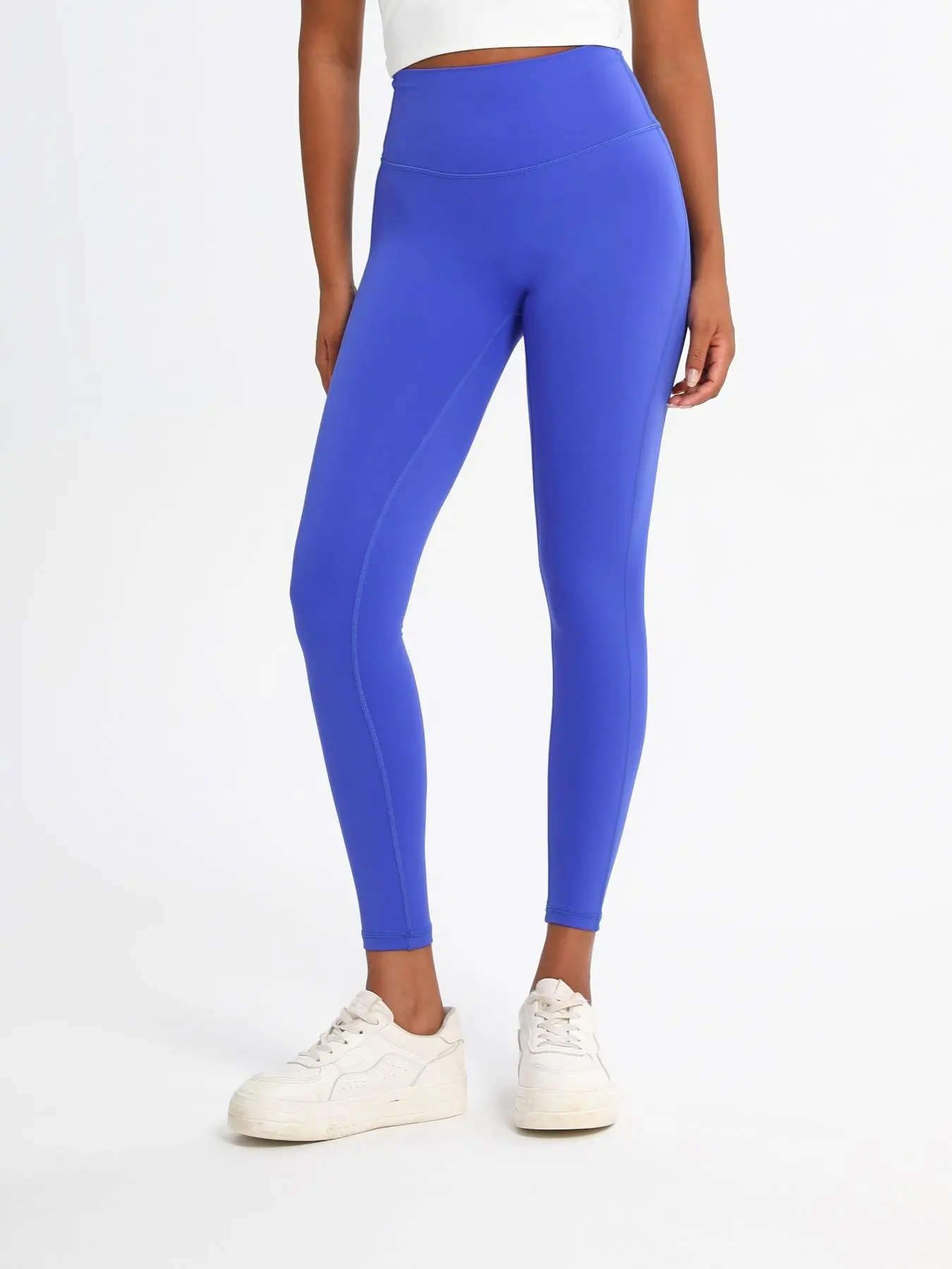 Women's High Waist Sports Leggings, Royal Blue - Image 3