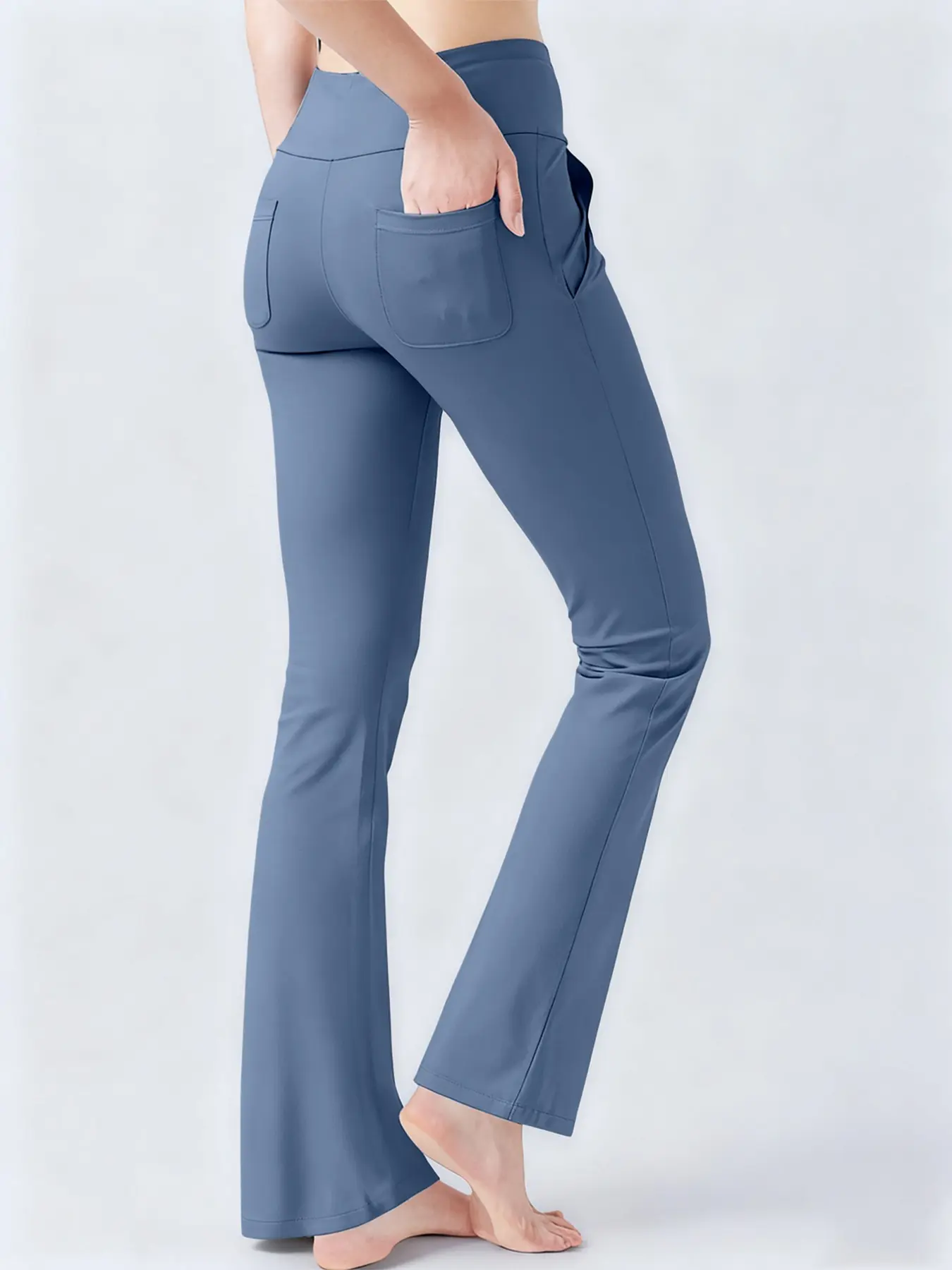 Women's High Waist Flare Yoga Pants, Slim Fit, Multi-Pocket