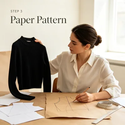 Paper pattern drafted from your sample
