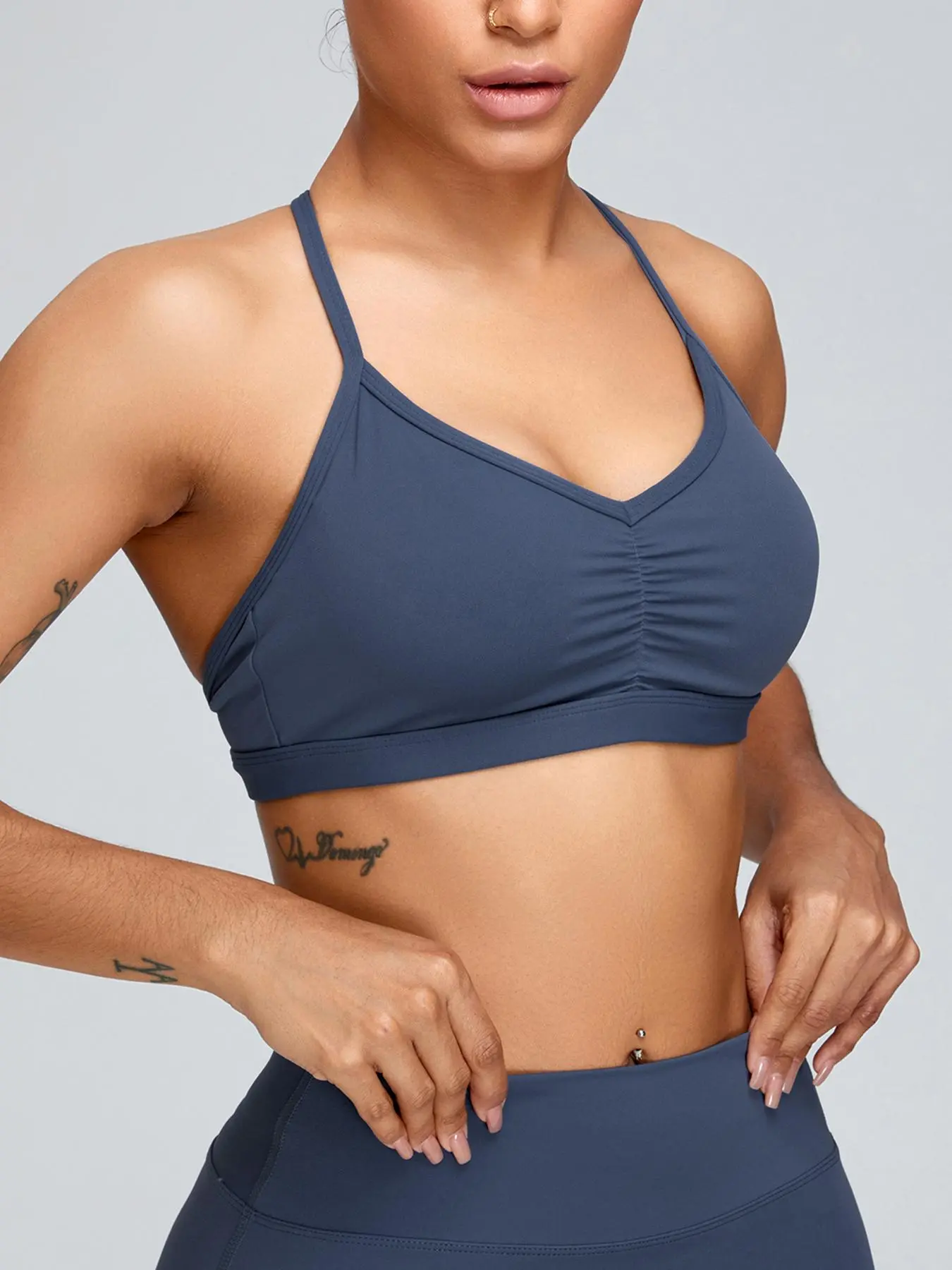 Women's Breathable Sports & Yoga Bra in Navy Blue - Image 4