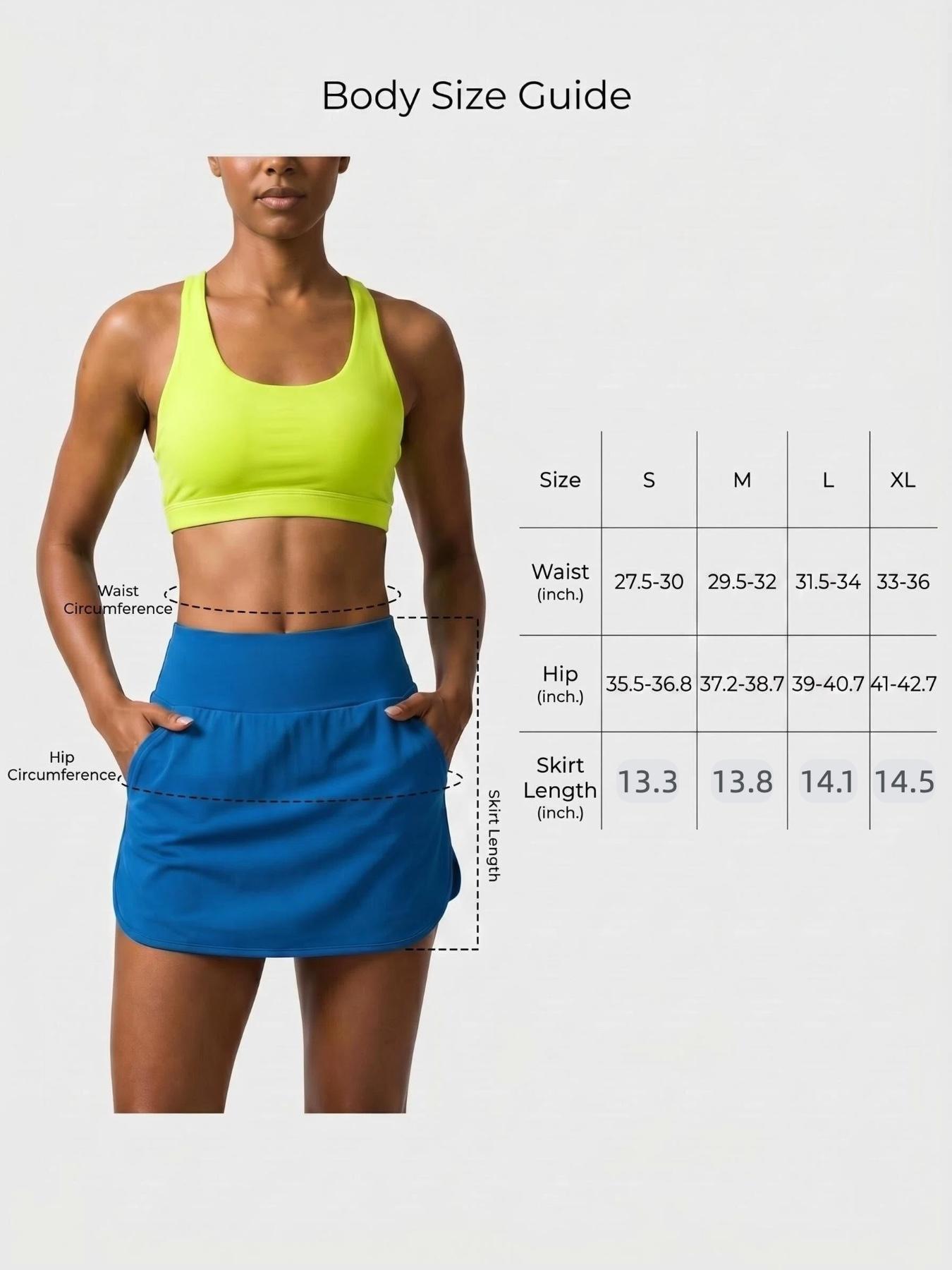 Women's High-Waisted Sports Skirt, Athletic Skirt, 5 Pockets Quick-Dry Tennis Skirt, Casual Running Skirt, Fake Two-Piece A-Line Skirt, Sporty Skirt, Active Skirt, All Seasons - Image 17