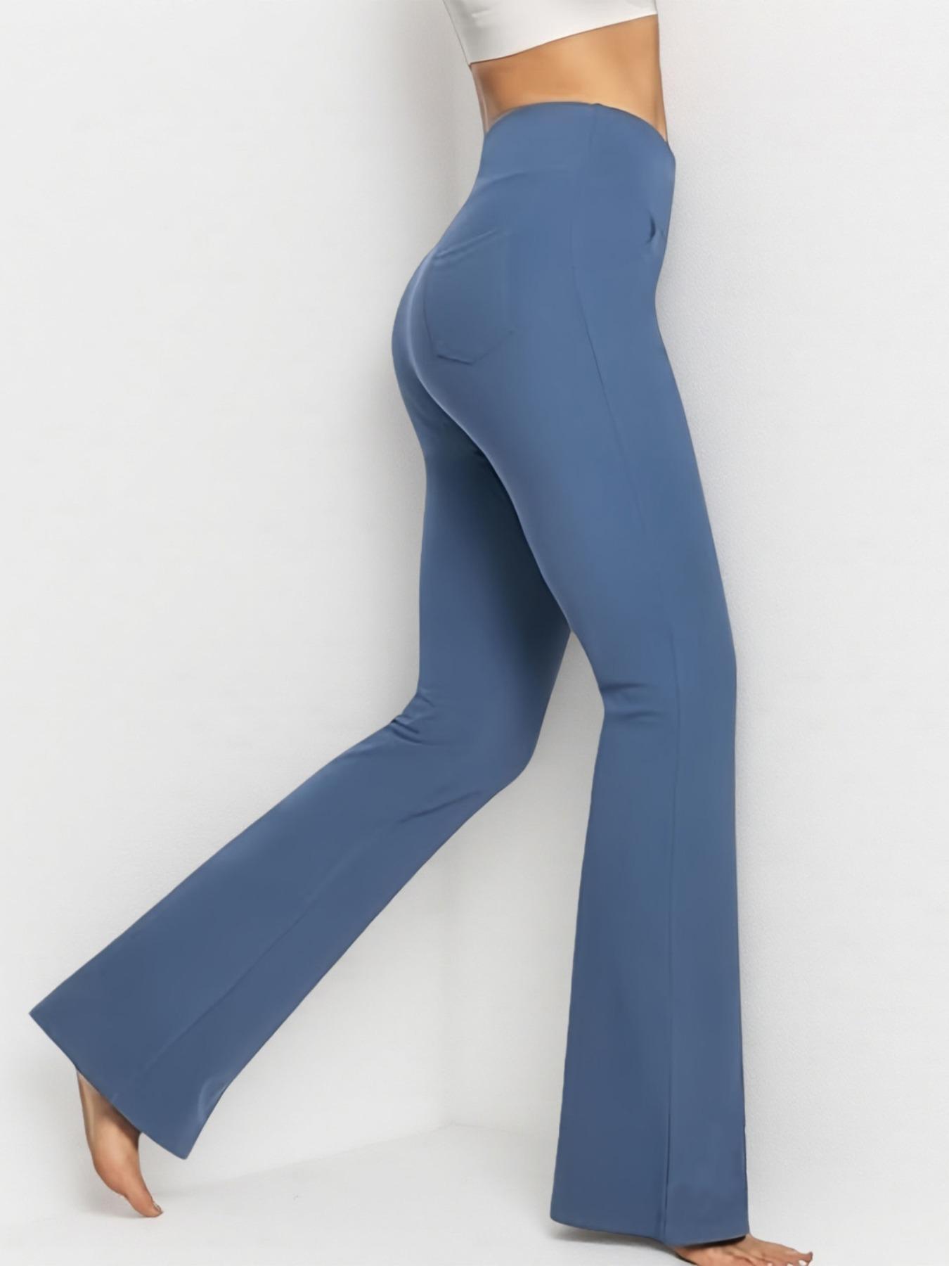 Women's High Waist Flare Yoga Pants, Slim Fit, Multi-Pocket - Image 10