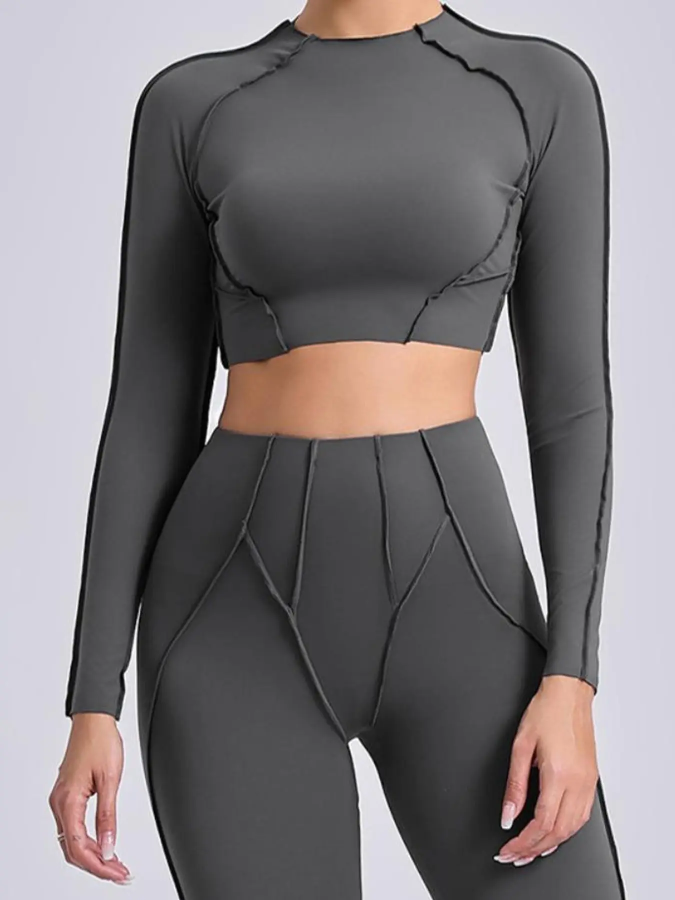 Women's Quick-Dry Tight Long-Sleeve Yoga Top, Fall/Winter - Image 7
