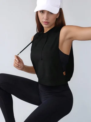 Women's Lightweight Sleeveless Hoodie Sports Top