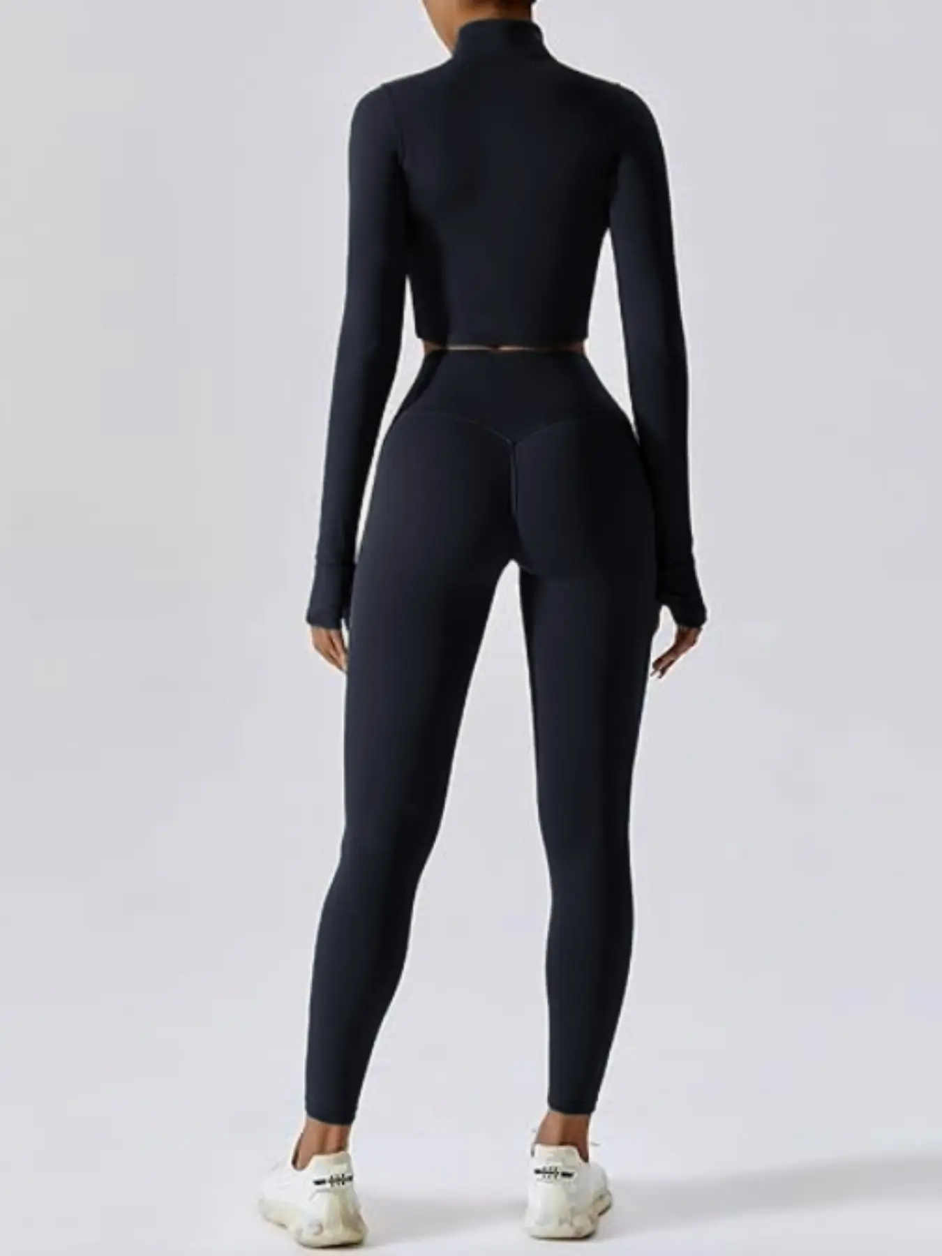 Women's High Waist Breathable Yoga Suit 3-Piece Set with Zipper - Image 8