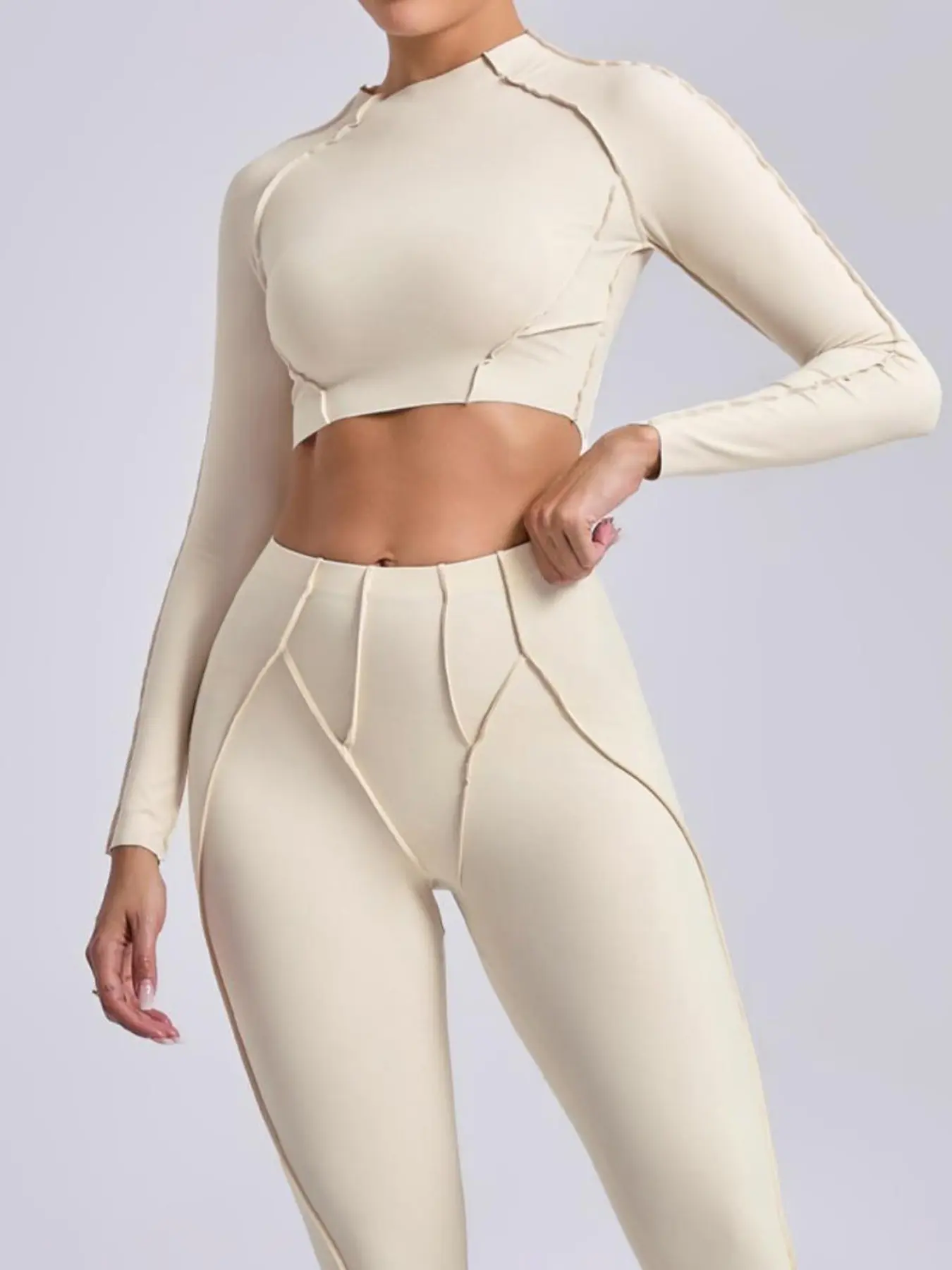Women's Quick-Dry Tight Long-Sleeve Yoga Top, Fall/Winter - Image 9