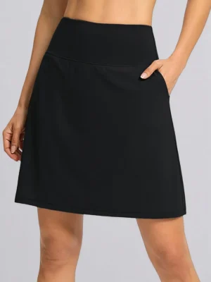 Women's High-Waist Slim Fit Sporty Skort with Quick-Dry Fabric and Pockets