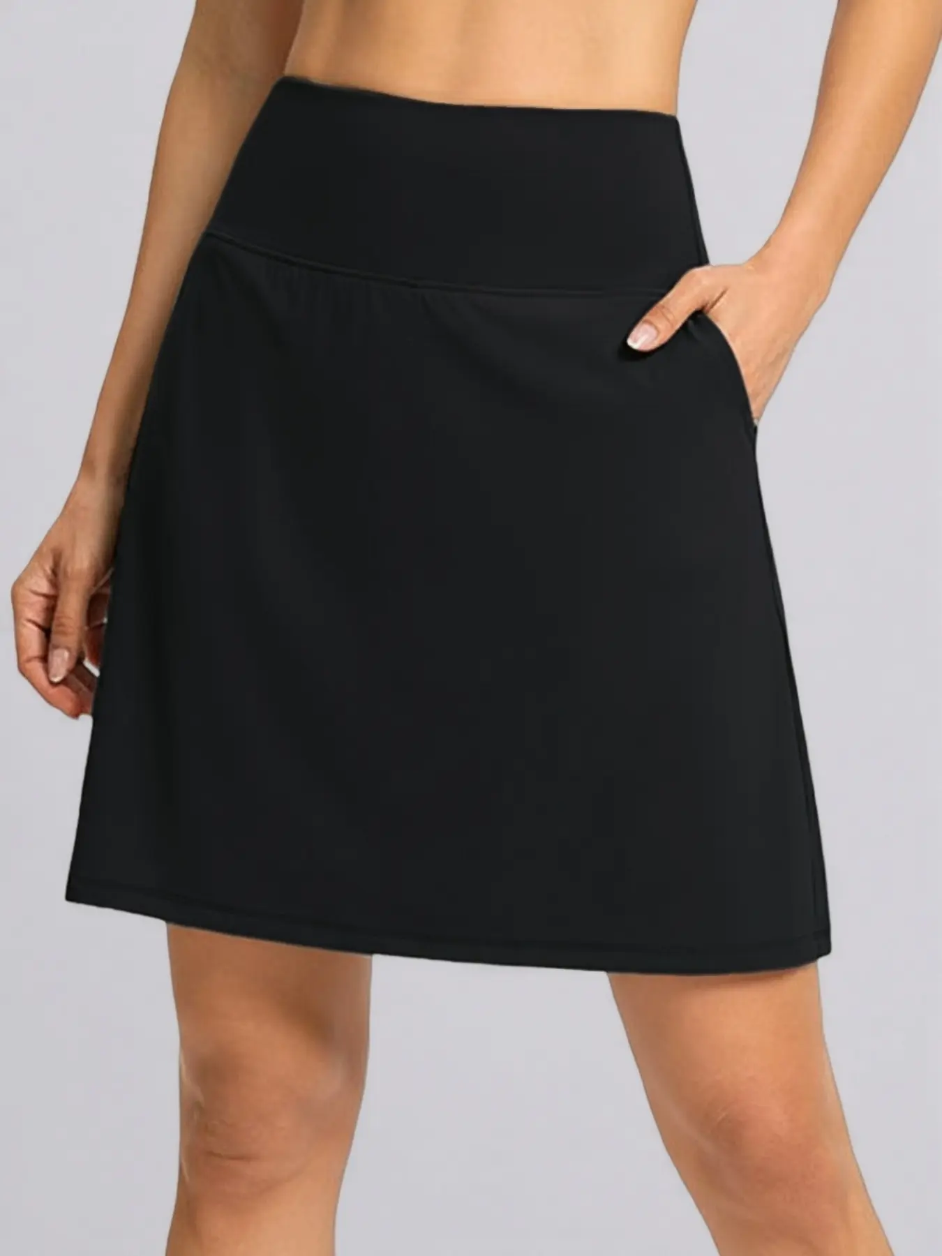 Women's High-Waist Slim Fit Sporty Skort with Quick-Dry Fabric and Pockets