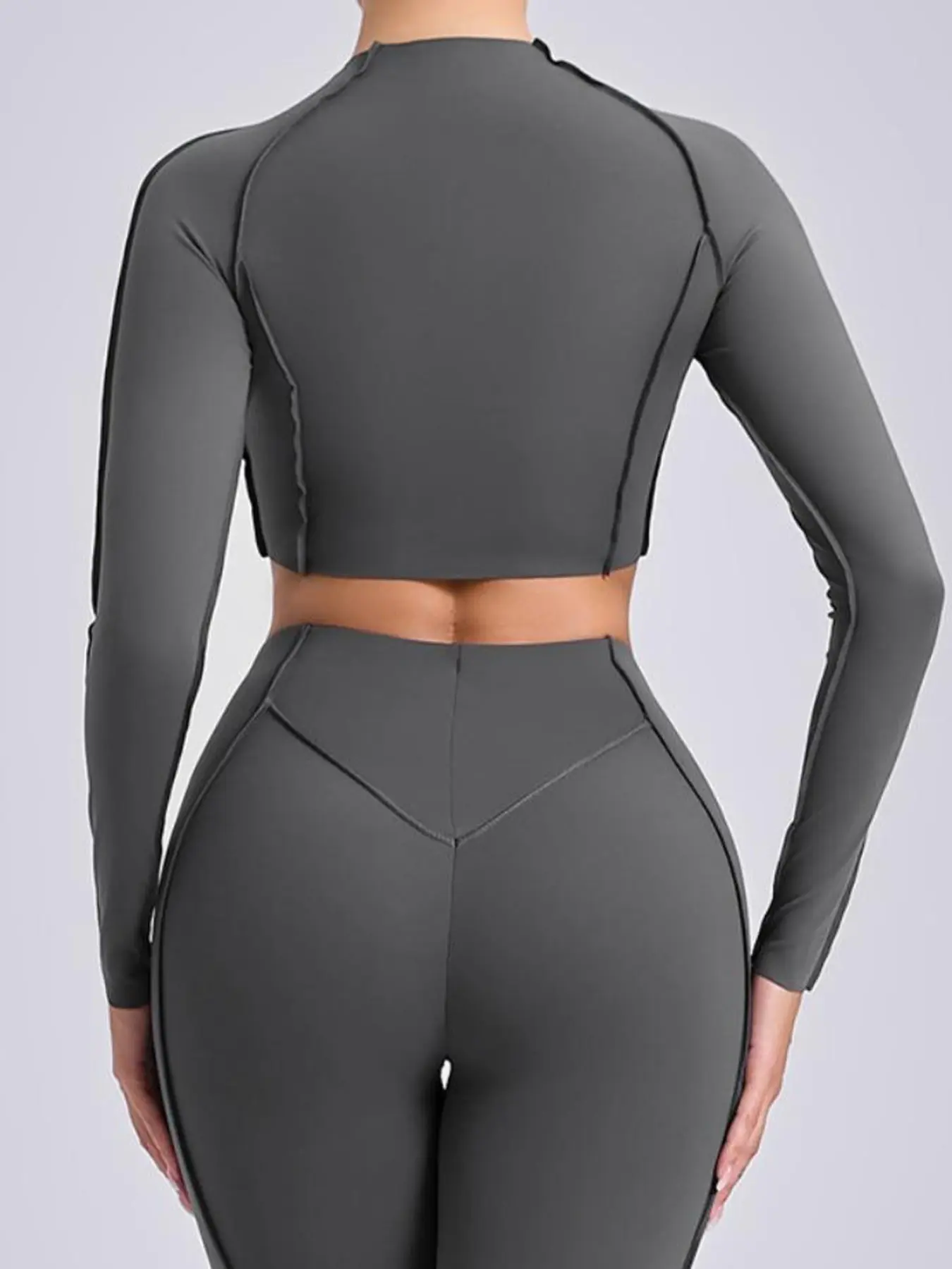 Women's Quick-Dry Tight Long-Sleeve Yoga Top, Fall/Winter - Image 8