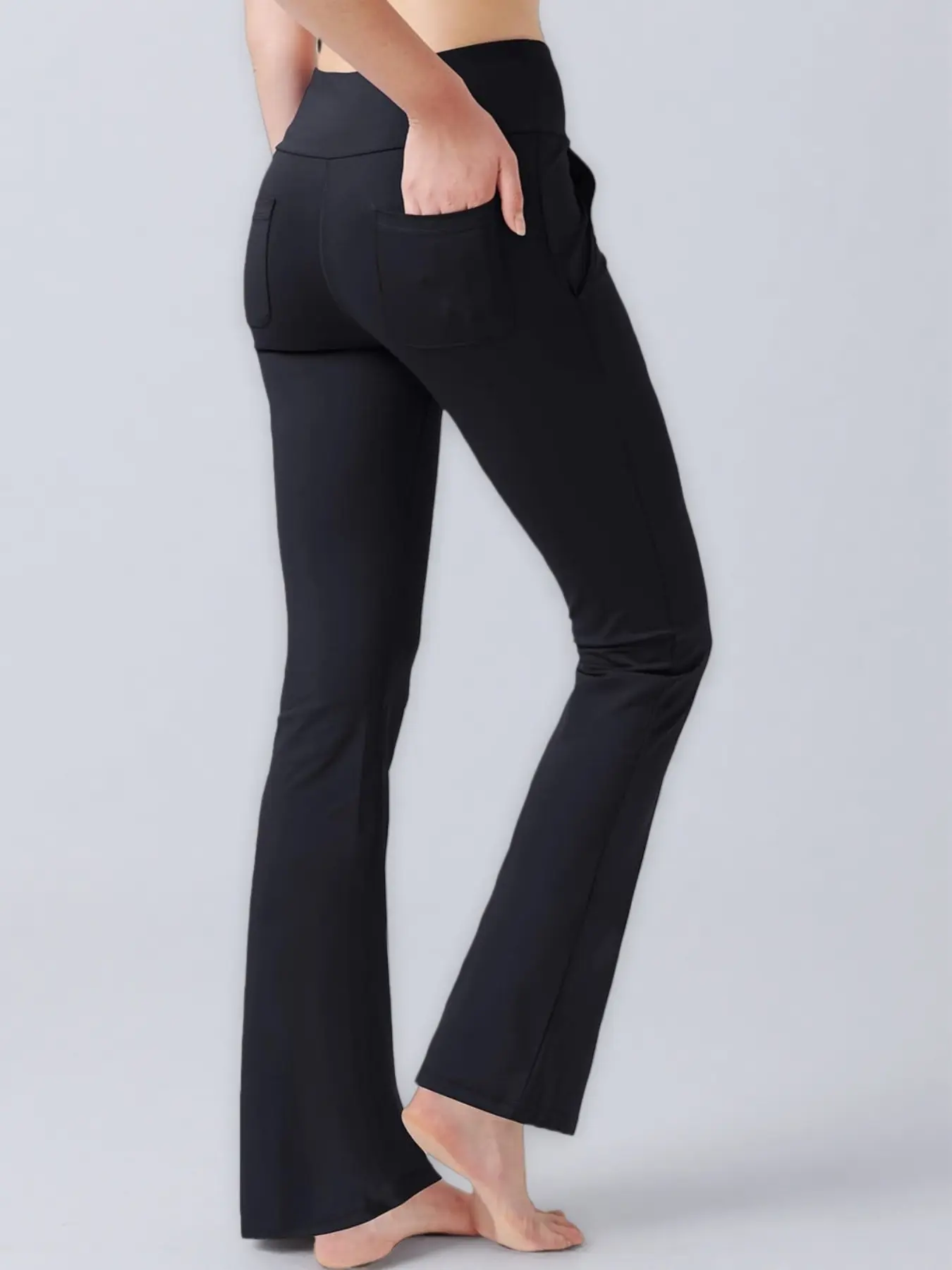 Women's High Waist Flare Yoga Pants, Slim Fit, Multi-Pocket - Image 4