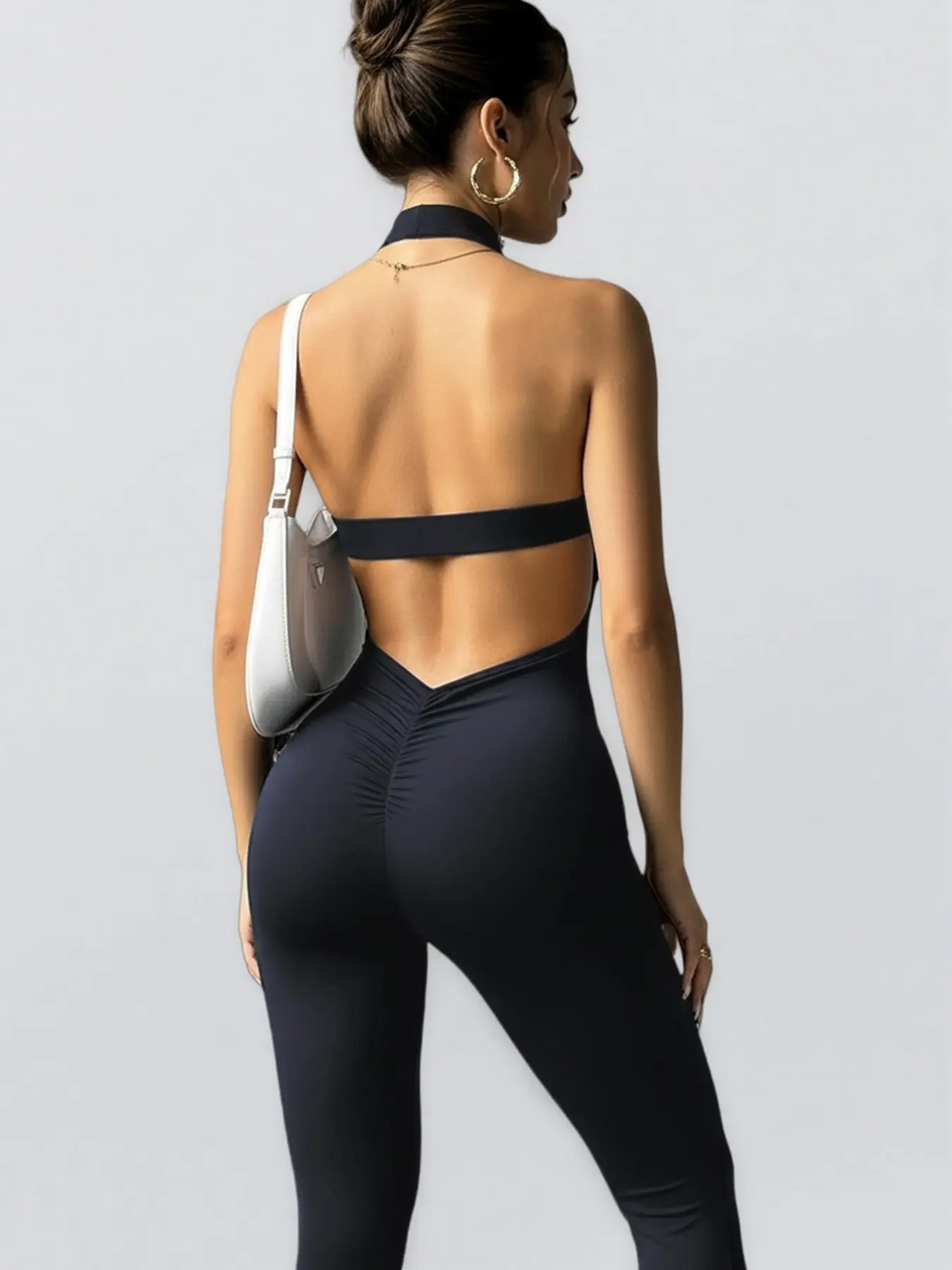 Women's Sleeveless High-Waist Yoga Bodysuit, Sports Black - Image 5