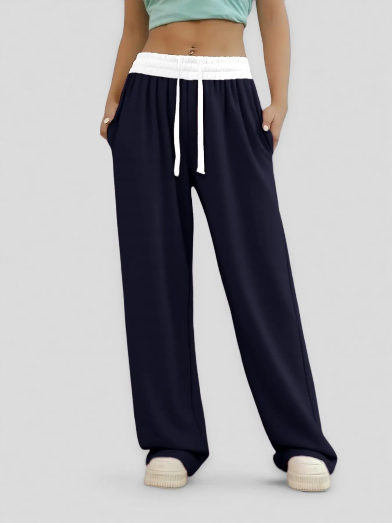 Women's Colorblock High-Waisted Sweatpants - Image 5
