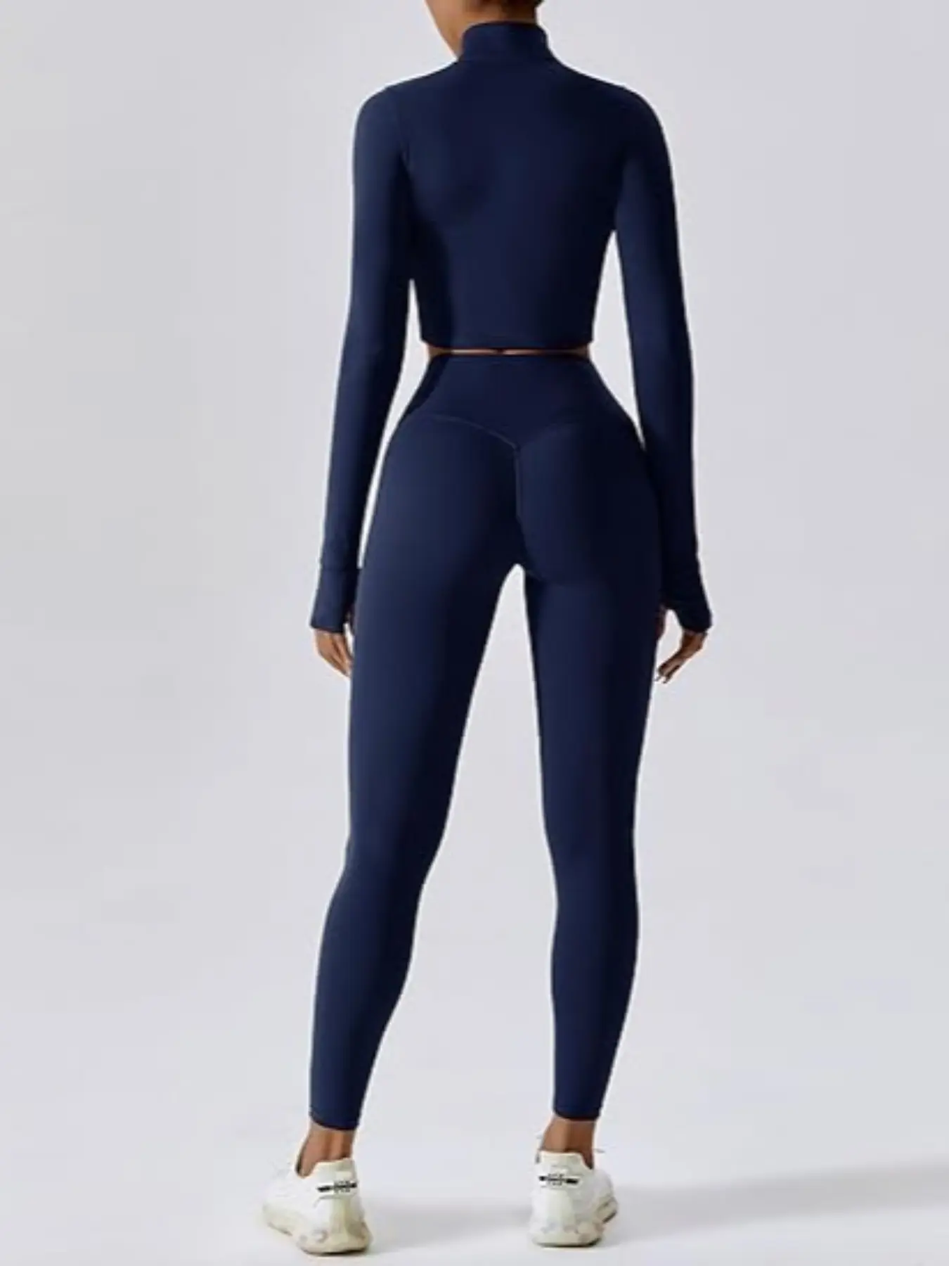 Women's High Waist Breathable Yoga Suit 3-Piece Set with Zipper - Image 9