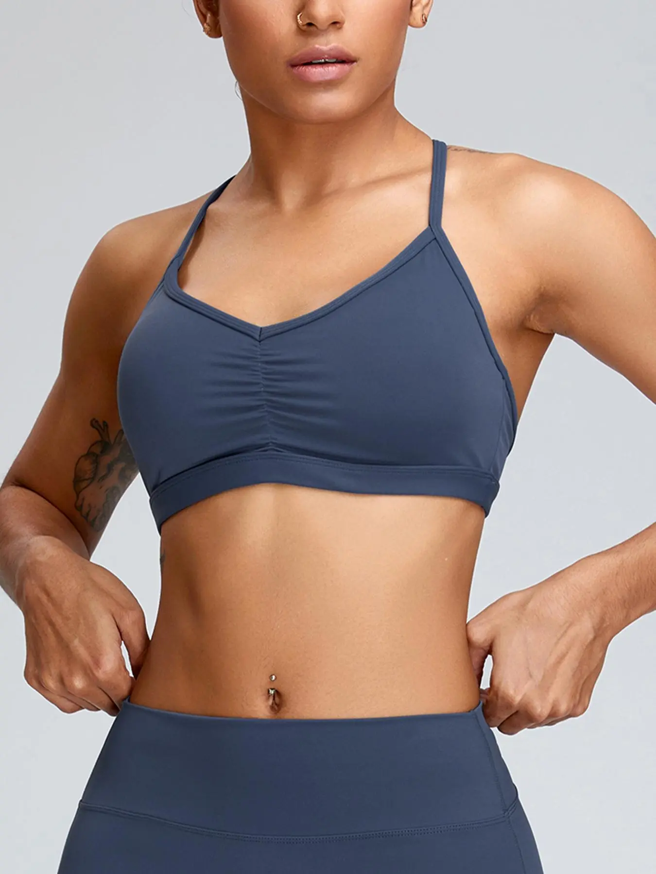 Women's Breathable Sports & Yoga Bra in Navy Blue - Image 3