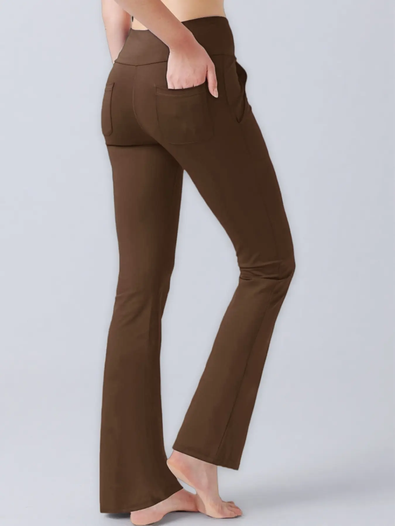 Women's High Waist Flare Yoga Pants, Slim Fit, Multi-Pocket - Image 6