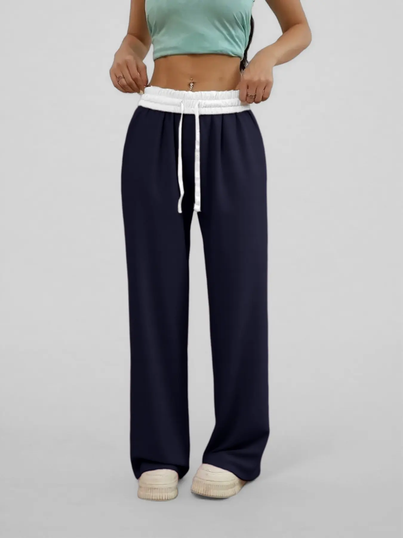 Women's High-Waist Colorblock Sweatpants - Image 14