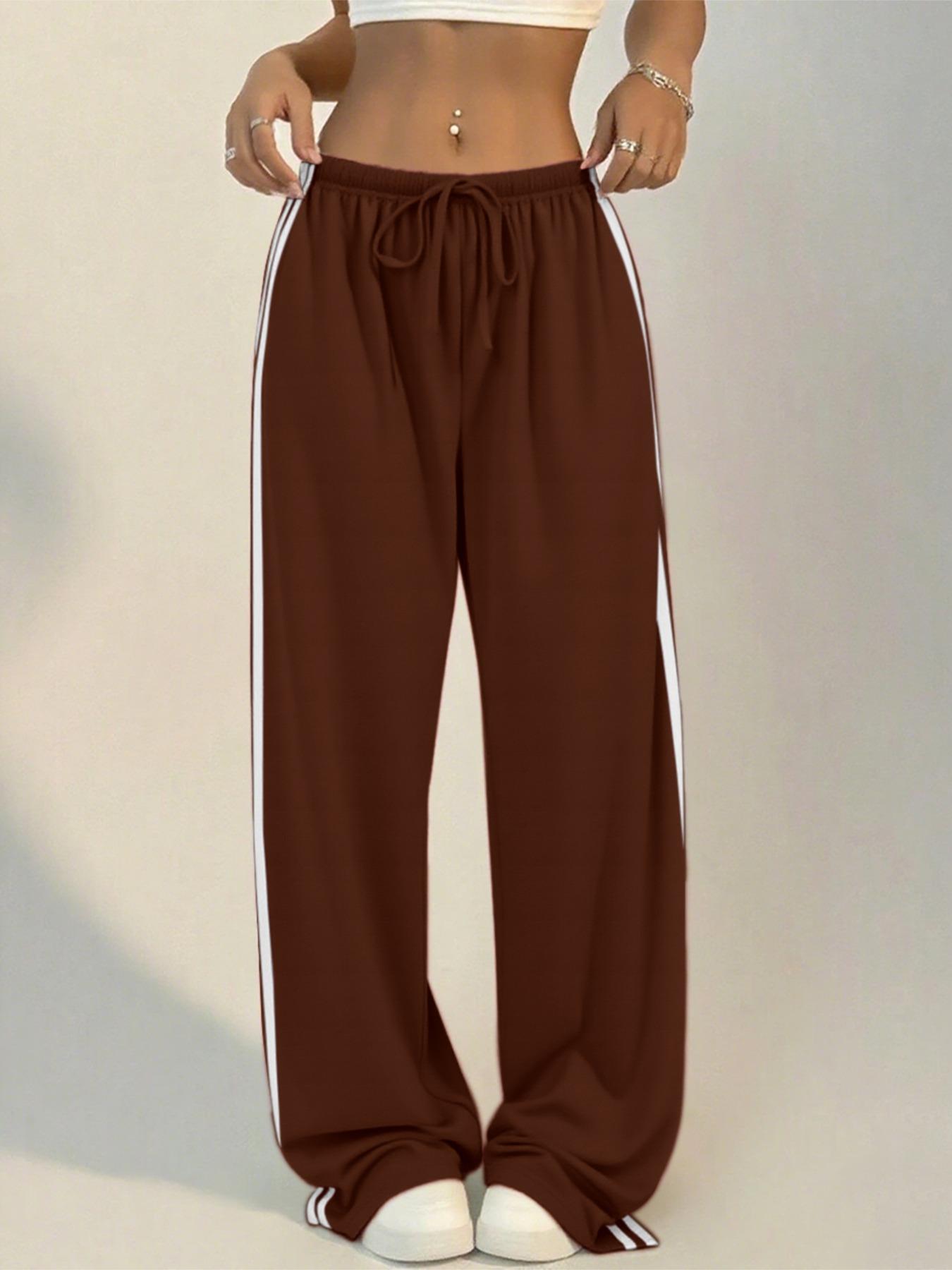 Women's Loose-Fit Striped Split Leg Pants - Image 16