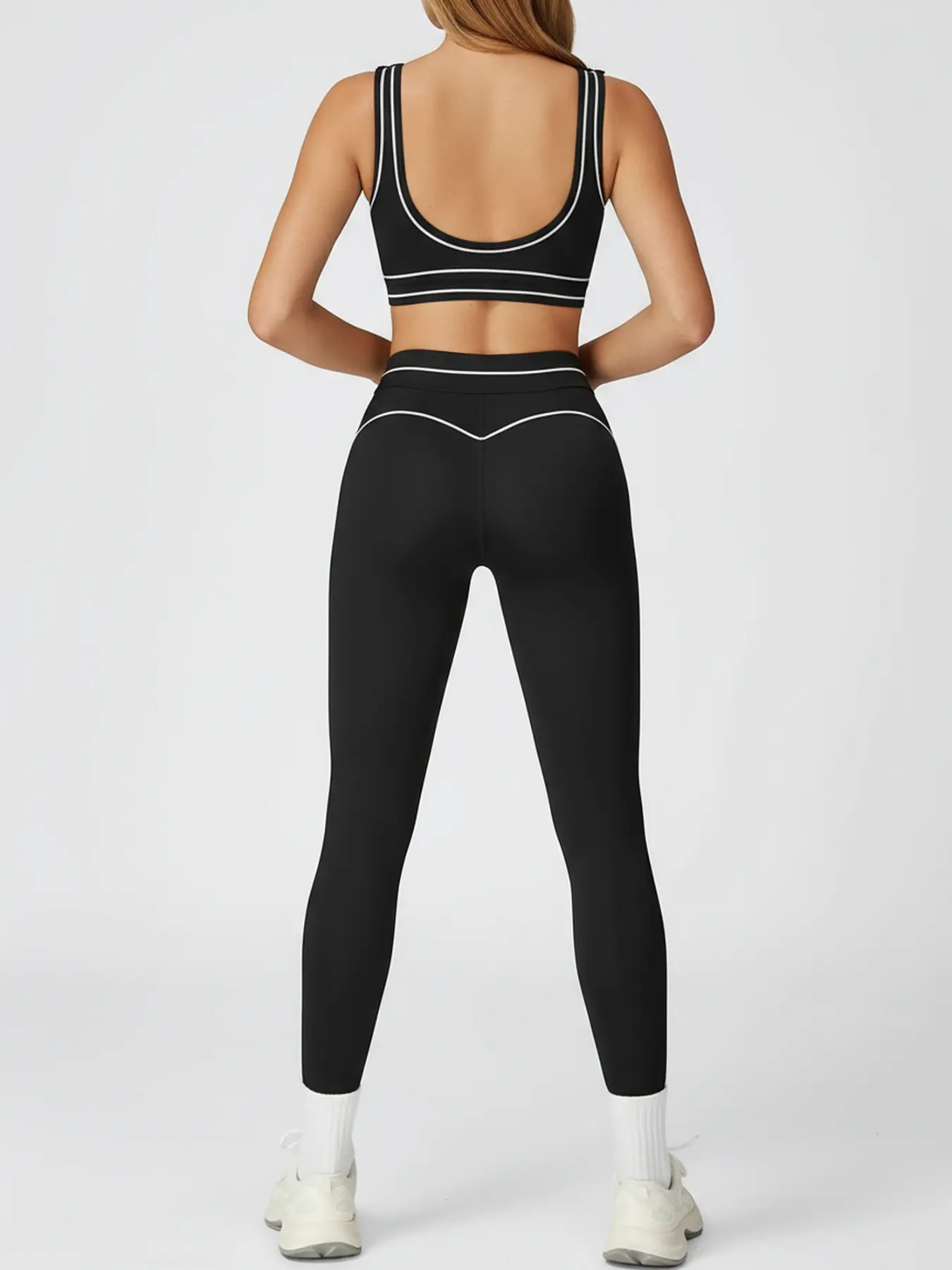 Women's Colorblock Yoga Set High-Waist Quick-Dry Elastane - Image 9