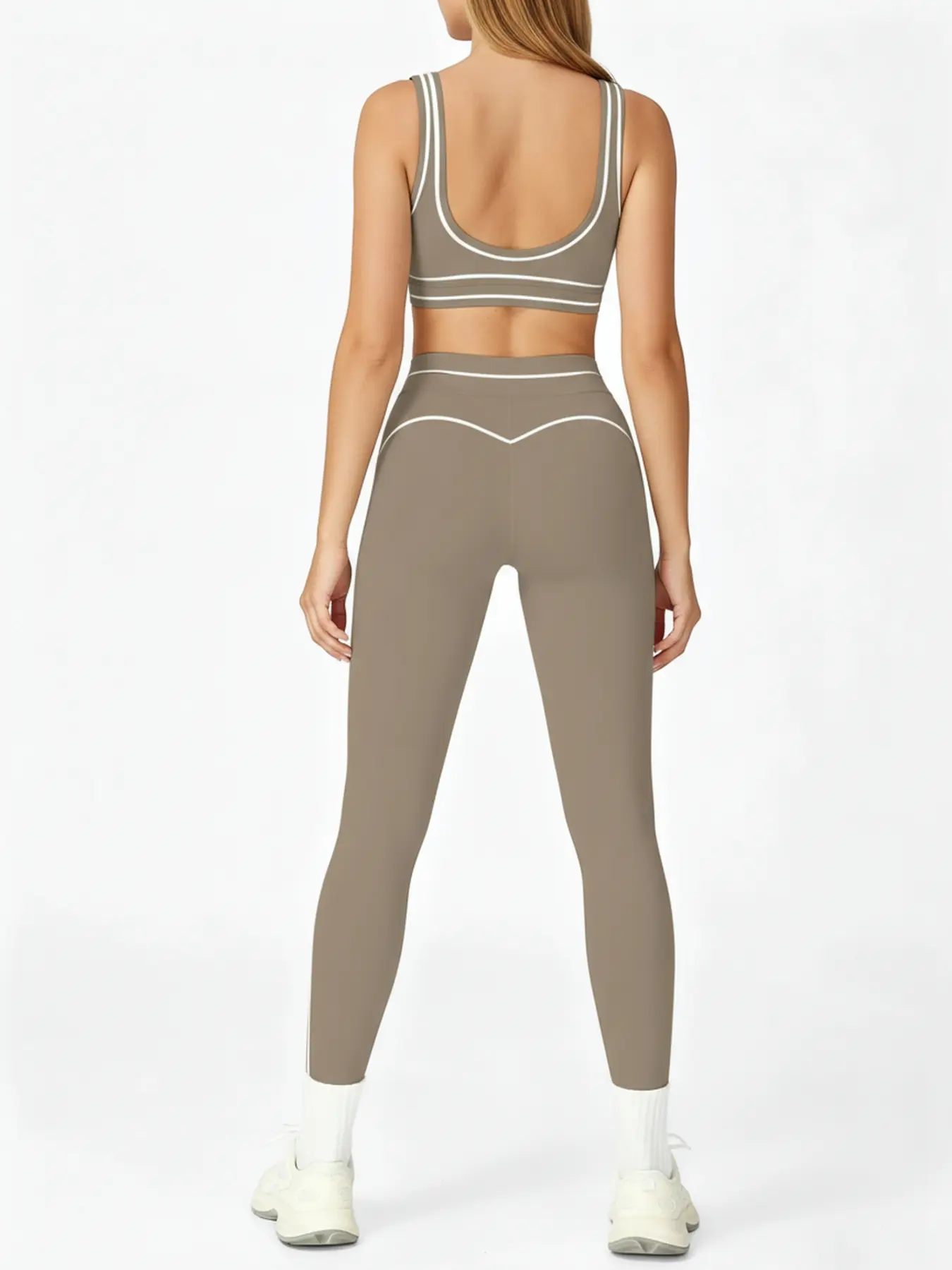 Women's Colorblock Yoga Set High-Waist Quick-Dry Elastane - Image 7