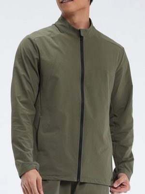Arrival Gym Fitness Wear Causal Sports Coat For Men Windproof 88%nylon 12%spandex Outdoor Zip Up Winter Men