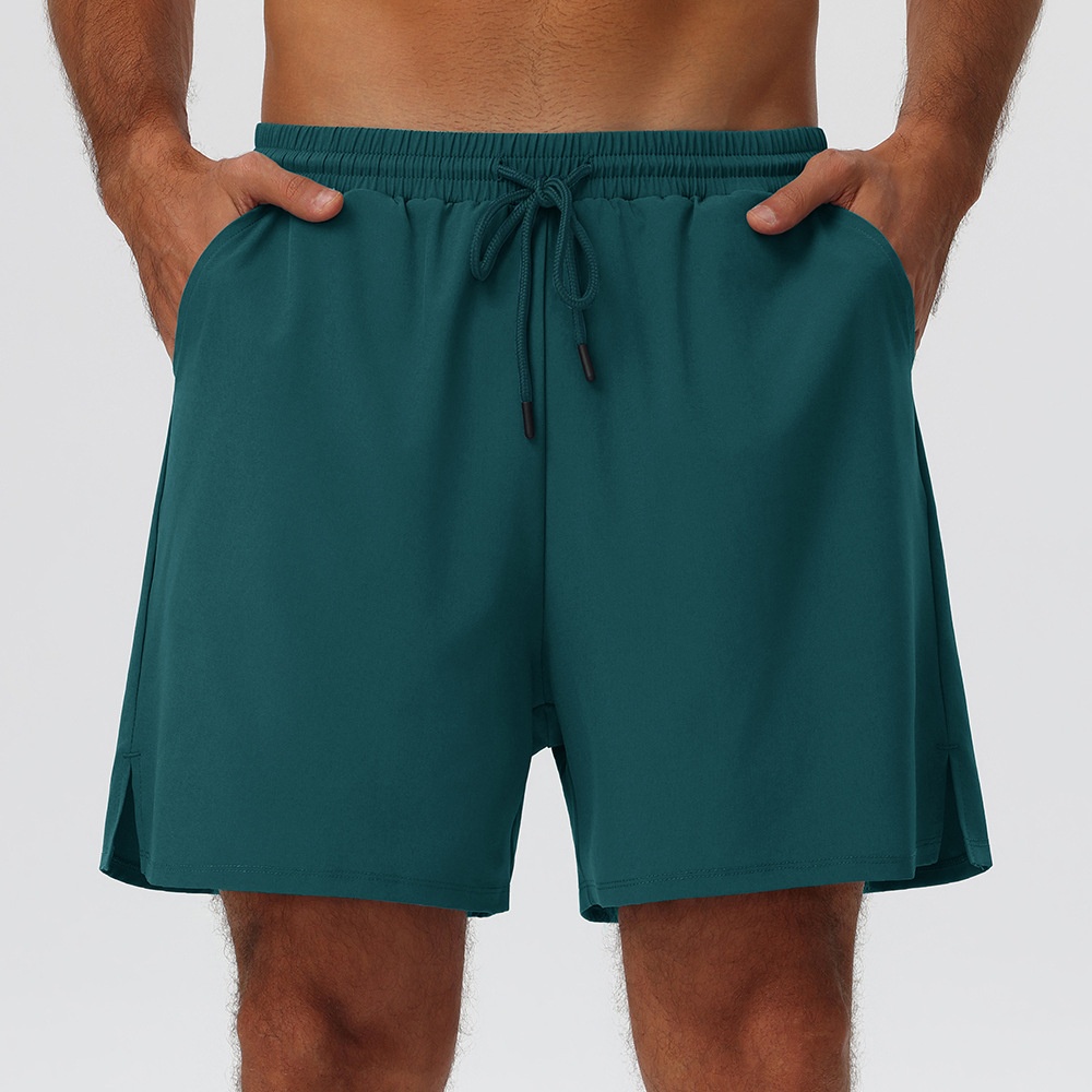 Comfort Quick Dry Breathable Lightweight Stretch Drawstring Loose Fit 2-in-1 Shorts With Built-in Liner Side Slits For Men - Image 5