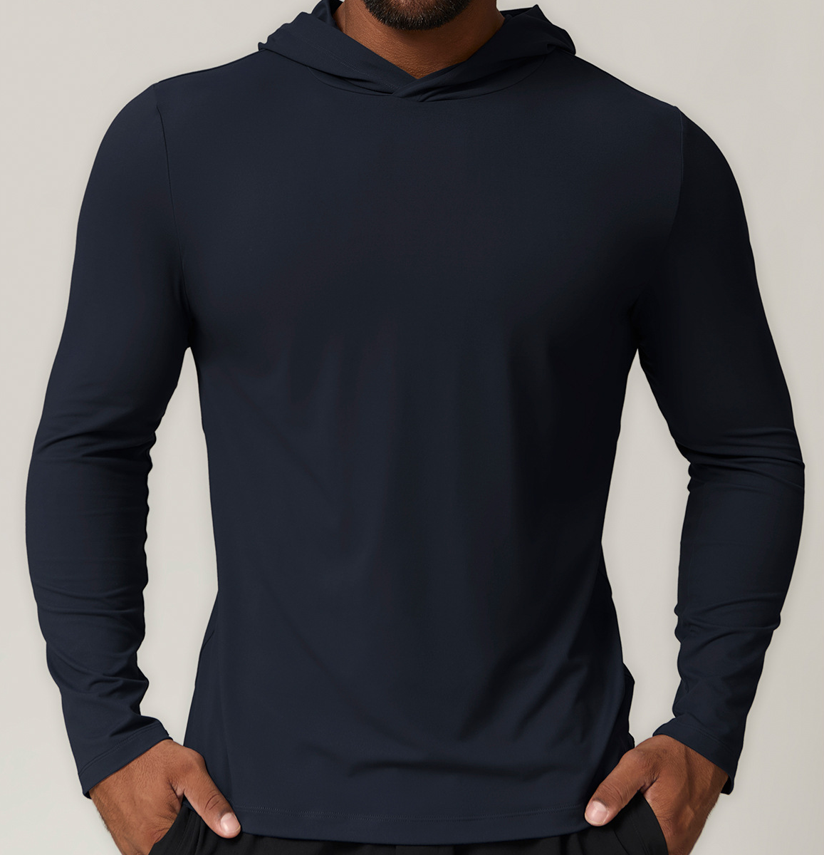2026 Casual Athletic Clothes Quick Dry Workout Running Tshirt Long Sleeve Gym Fitness Shirt Hooded Pullover Sports Tops For Men - Image 8