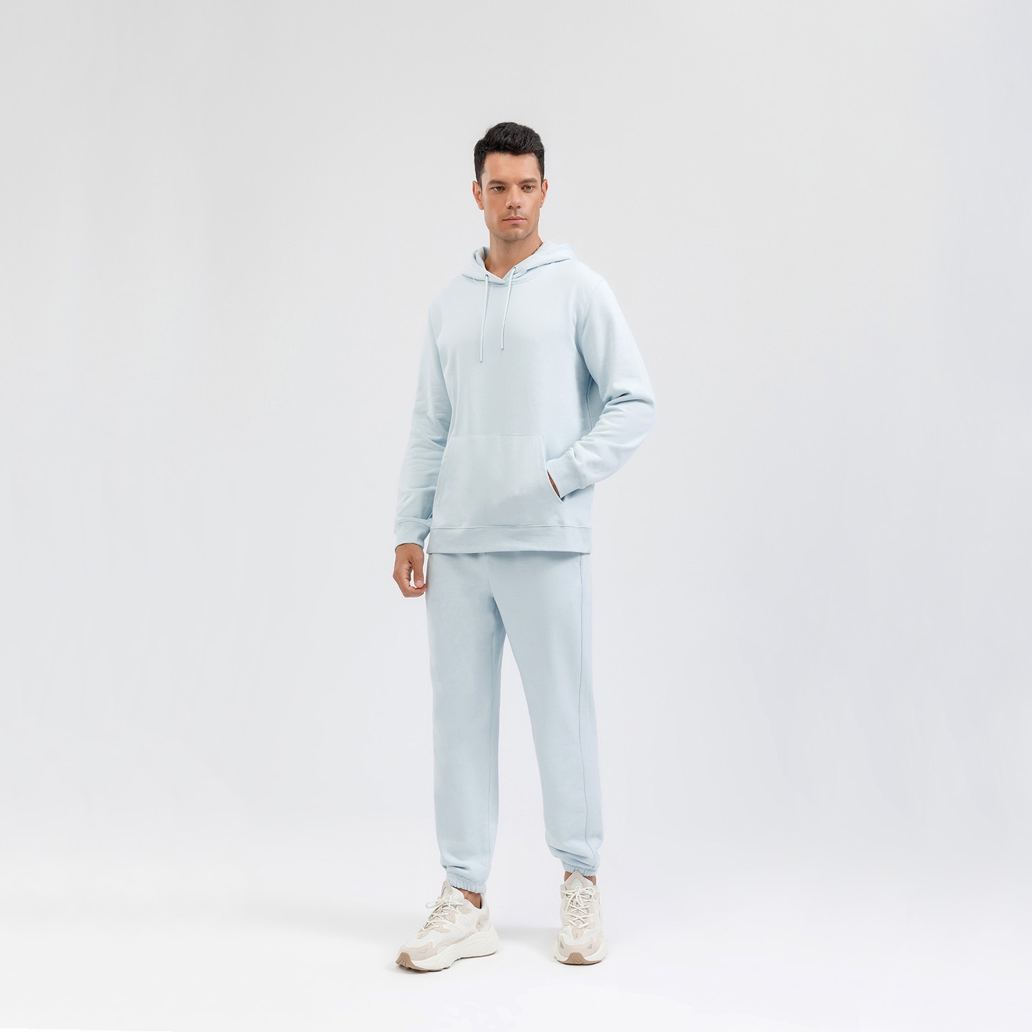 Heavyweight 320g Mens And Womens Terry Pullover Hooded Sweatshirt Sports Sweatpants 2 Piece Suit Casual Tracksuit Set For Unisex - Image 12