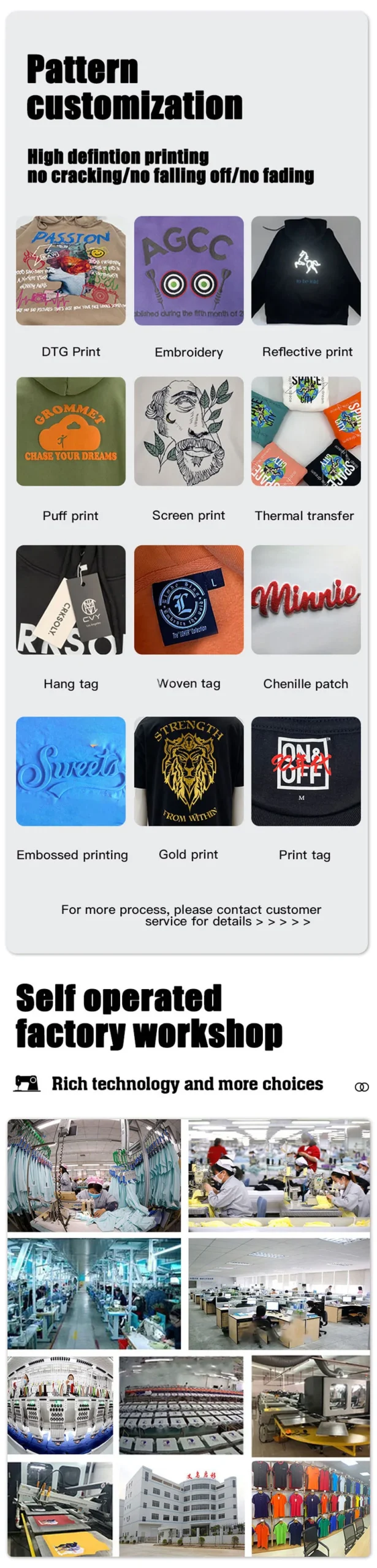 Polyester/Cotton Men's Pullover Hoodie Custom Logo Design Puff Embroidery Print Stand Collar Streetwear Waterproof Windproof - Image 18