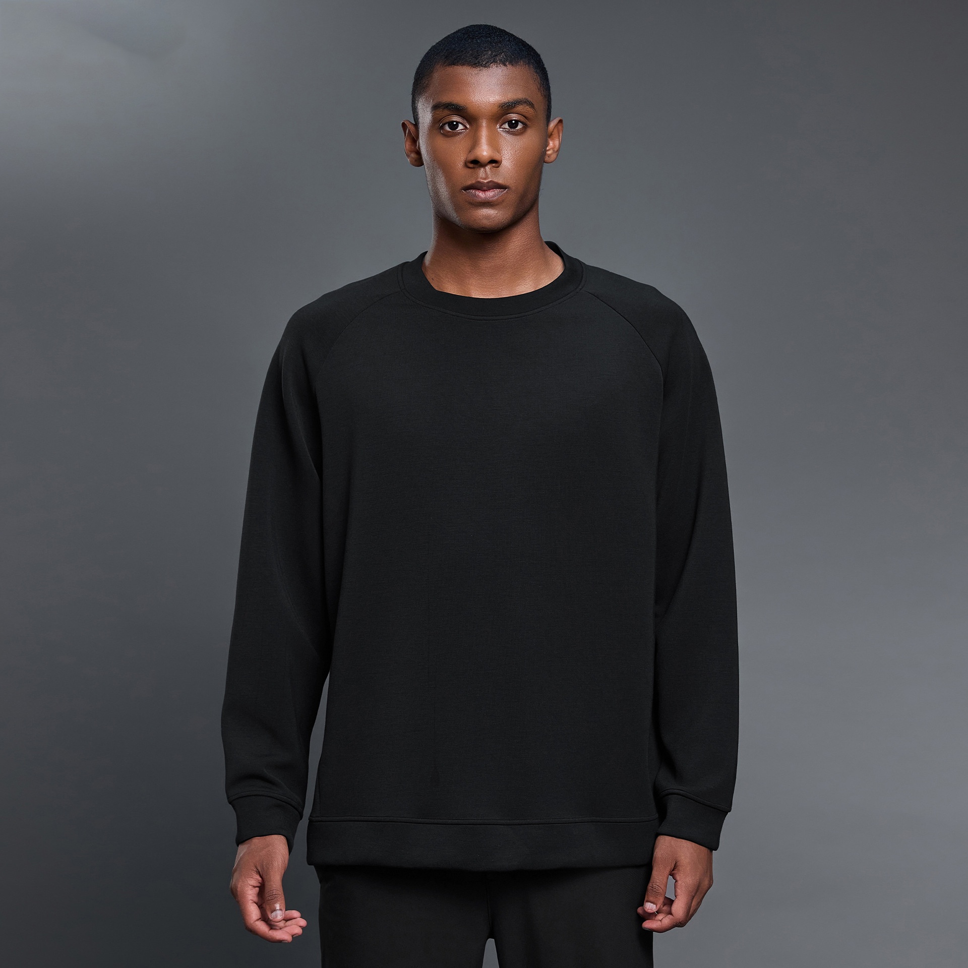 Men's Regular Sleeve Sweatshirts Casual Loose Fit Pullover Crewneck Lightweight Black Top Comfy Fall Winter Daily Wear - Image 5