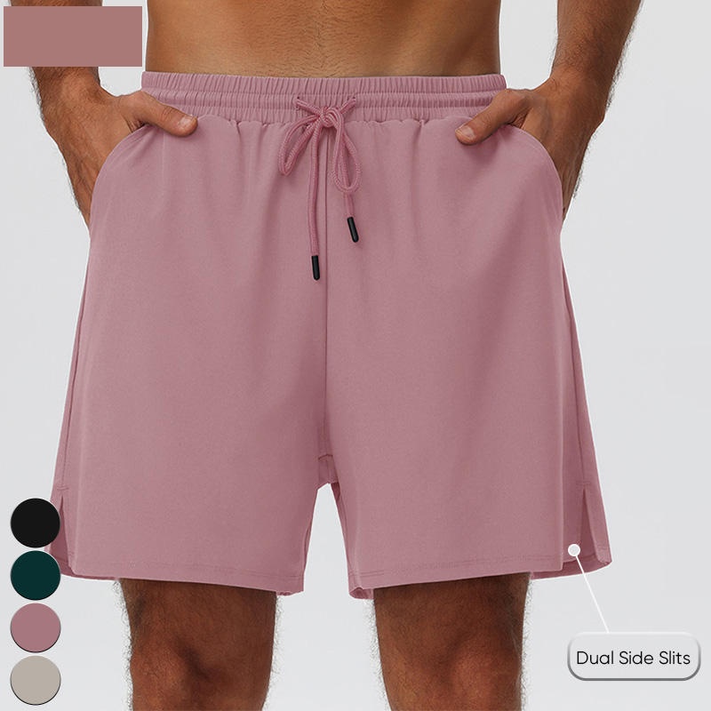 Comfort Quick Dry Breathable Lightweight Stretch Drawstring Loose Fit 2-in-1 Shorts With Built-in Liner Side Slits For Men - Image 3