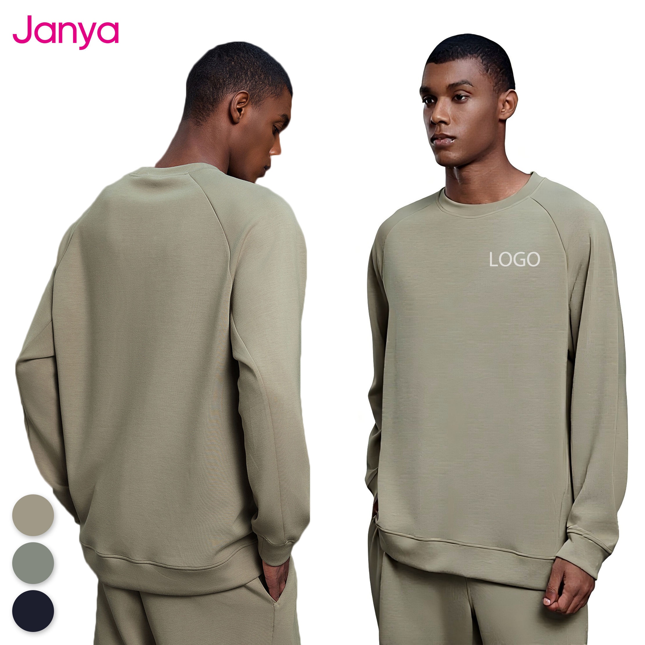 Men's Regular Sleeve Sweatshirts Casual Loose Fit Pullover Crewneck Lightweight Black Top Comfy Fall Winter Daily Wear
