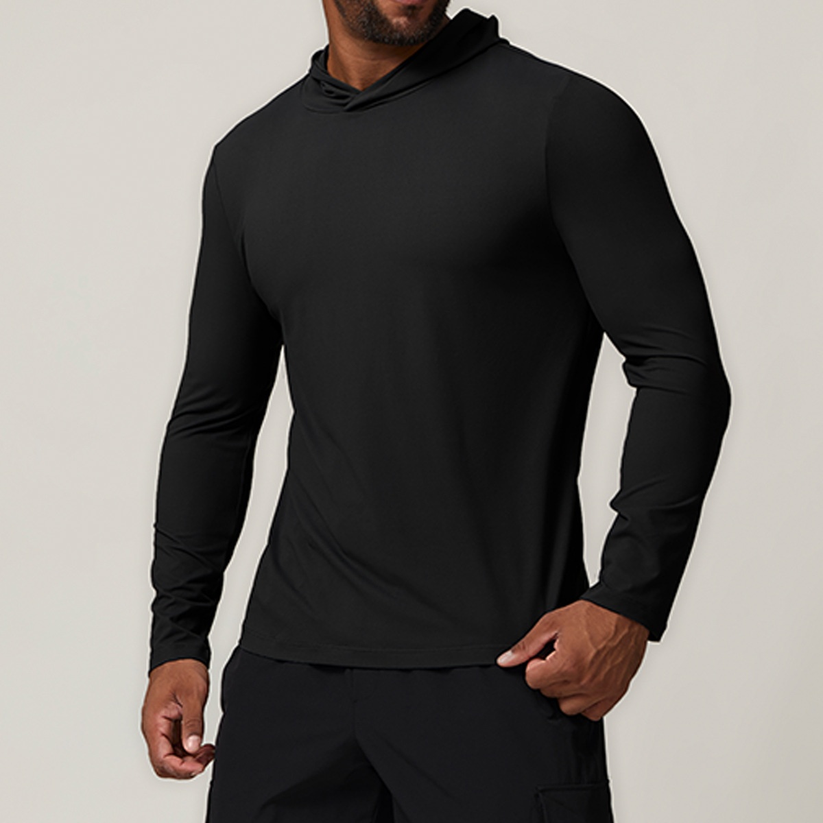 2026 Casual Athletic Clothes Quick Dry Workout Running Tshirt Long Sleeve Gym Fitness Shirt Hooded Pullover Sports Tops For Men - Image 6