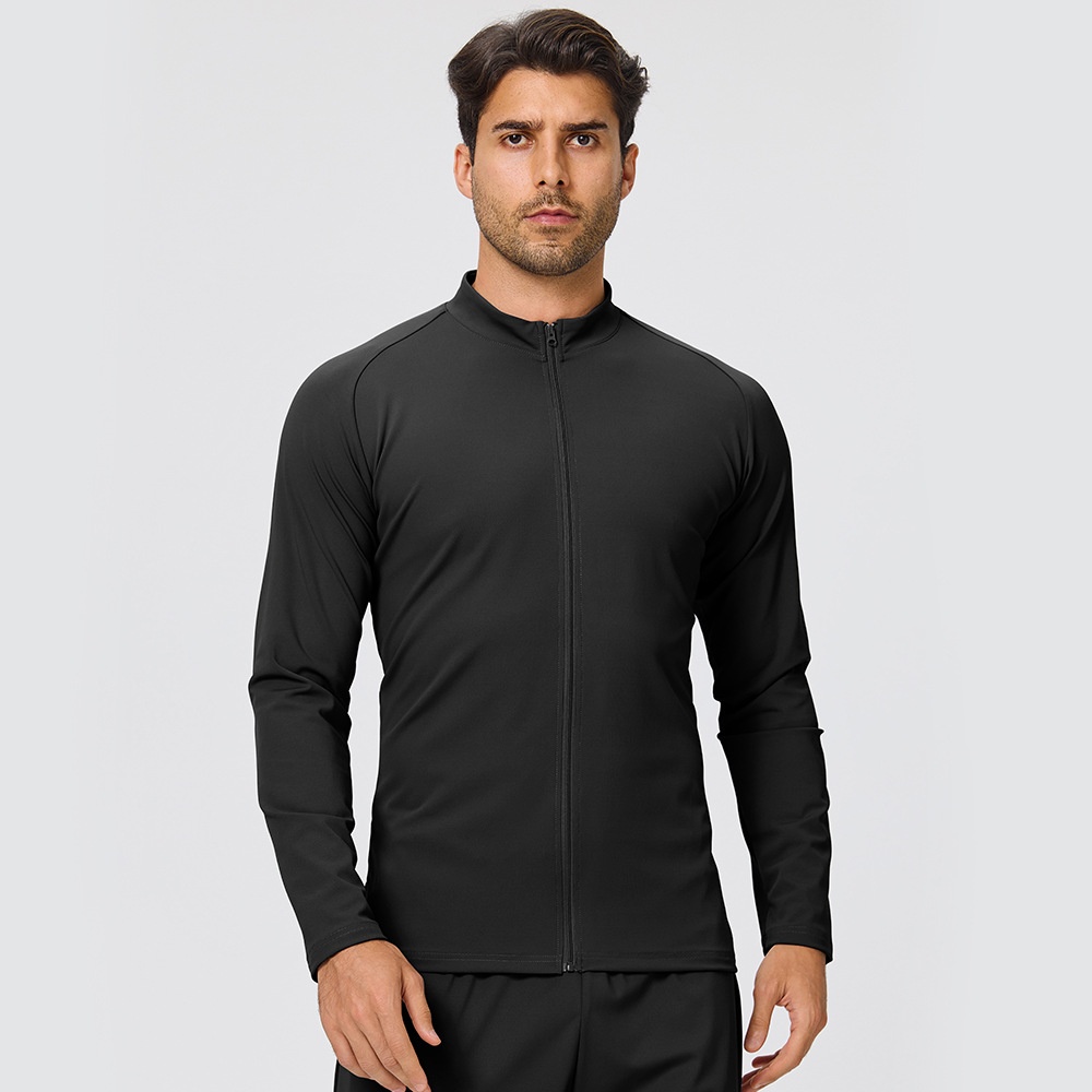 Men's High Stretch Moisture Wicking Running Half-Zip Mock Neck Long Sleeve Solid Breathable Quick-Dry Soft Comfort Jacket - Image 6