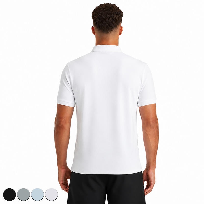 Men's Moisture Wicking Quick Dry Breathable Stretch Lightweight Loose Fit Soft Short Sleeve Gym Training Active Polo Shirt - Image 4