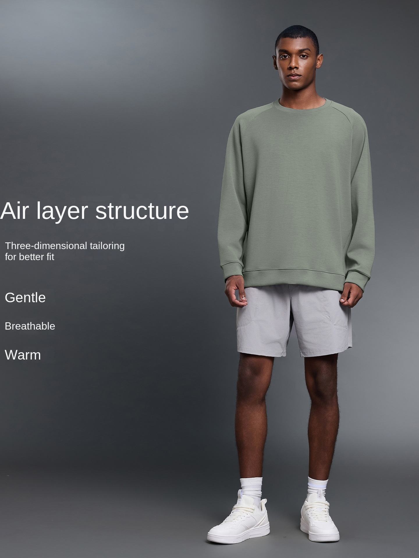 Men's Regular Sleeve Sweatshirts Casual Loose Fit Pullover Crewneck Lightweight Black Top Comfy Fall Winter Daily Wear - Image 2