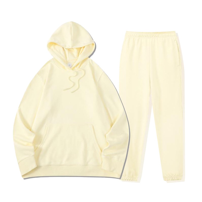 Heavyweight 320g Mens And Womens Terry Pullover Hooded Sweatshirt Sports Sweatpants 2 Piece Suit Casual Tracksuit Set For Unisex - Image 22