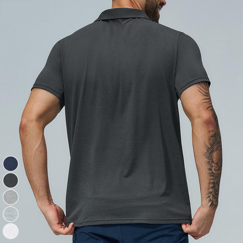 Men's Golf Polo Shirt Quick Dry Breathable Lite Soft Short Sleeve Moisture Wicking Shirt Fitness Outdoor Casual Sports Gym - Image 4
