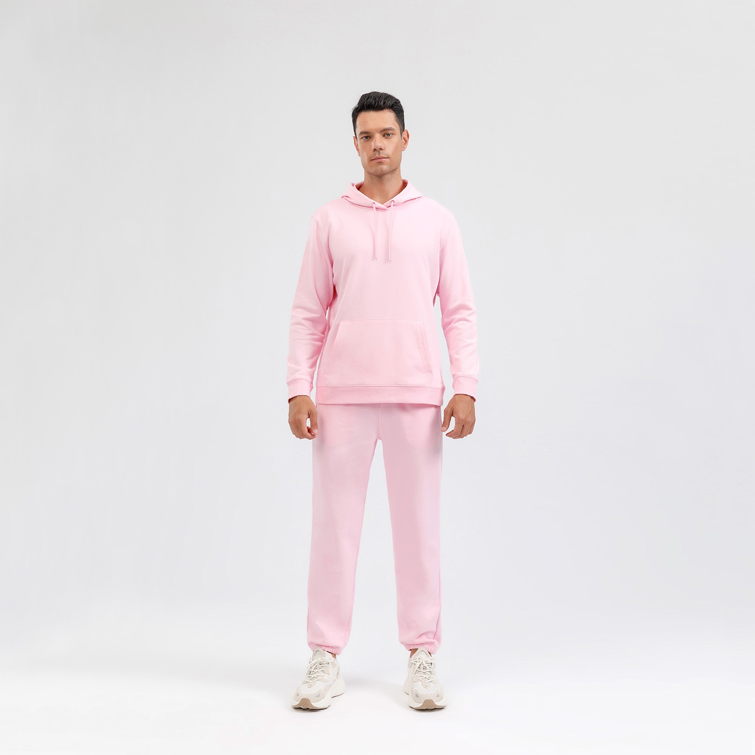 Heavyweight 320g Mens And Womens Terry Pullover Hooded Sweatshirt Sports Sweatpants 2 Piece Suit Casual Tracksuit Set For Unisex - Image 16