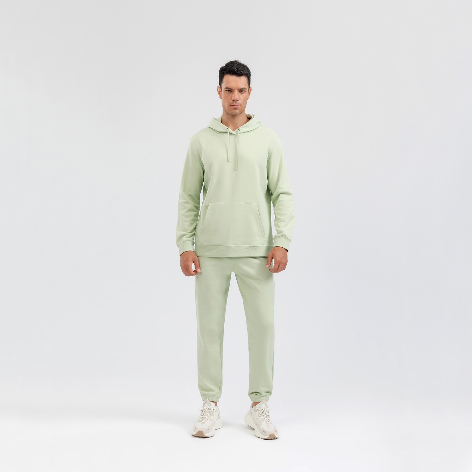 Heavyweight 320g Mens And Womens Terry Pullover Hooded Sweatshirt Sports Sweatpants 2 Piece Suit Casual Tracksuit Set For Unisex - Image 13