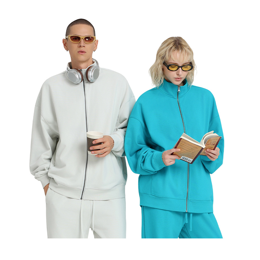 Polyester/Cotton Men's Pullover Hoodie Custom Logo Design Puff Embroidery Print Stand Collar Streetwear Waterproof Windproof