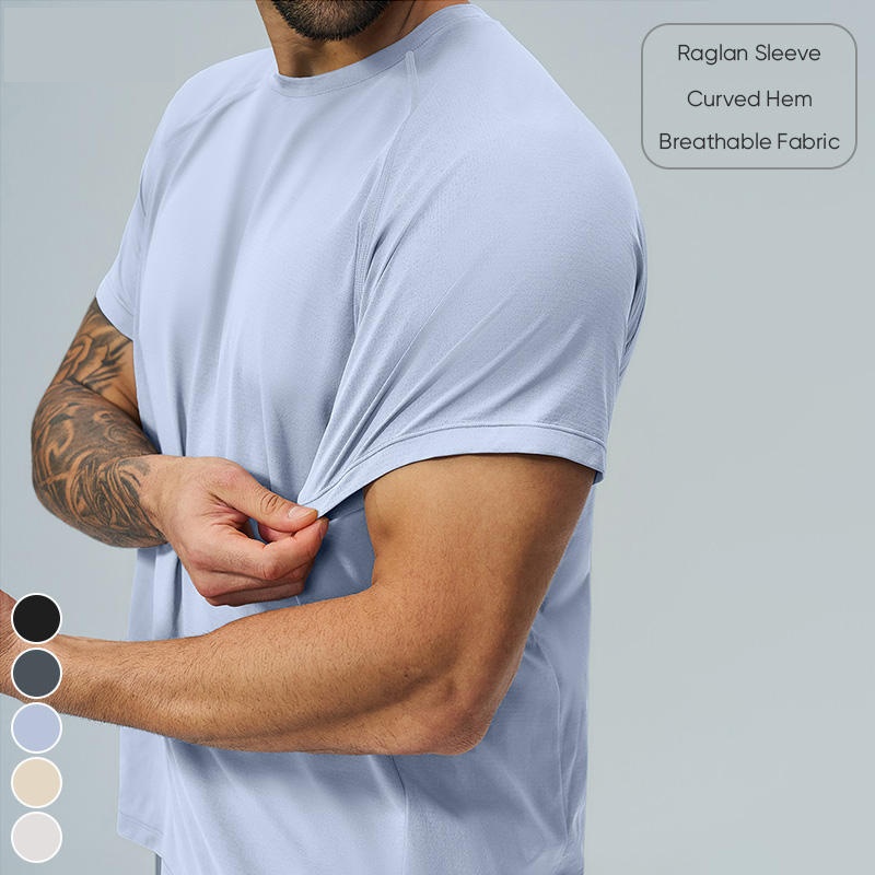 Men's Soft Skin-Friendly Moisture Wicking Quick Dry Breathable Lightweight Stretch Short Sleeve Gym Training Solid T-Shirt - Image 4