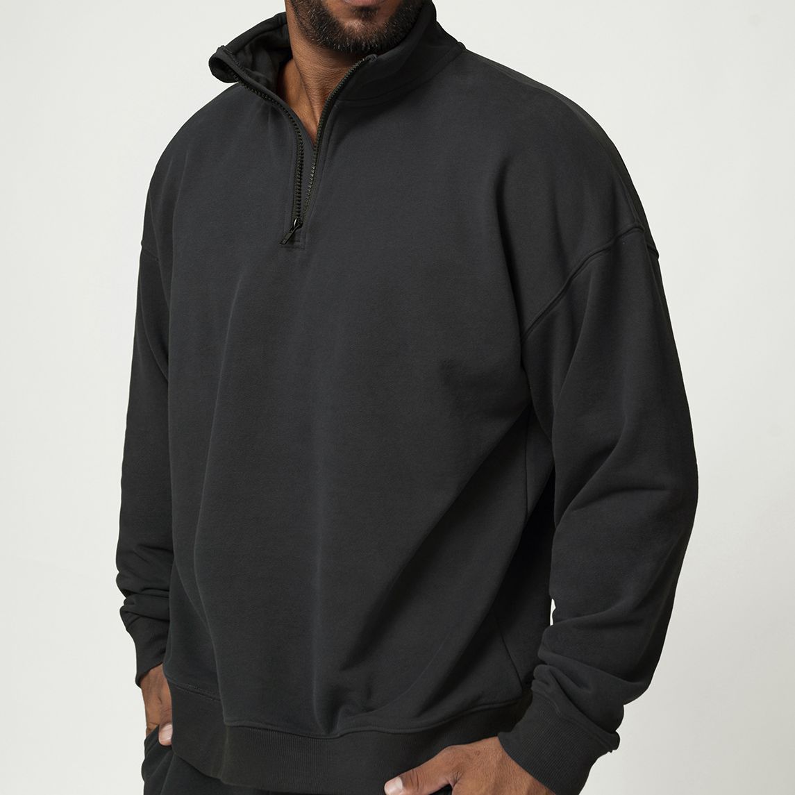Hot Sports Quick Dry Half Zip Men's Long Sleeve Running Shirt Breathable Crew Neck Long Sleeve Jersey Gym Fitness Long Sleeve - Image 3